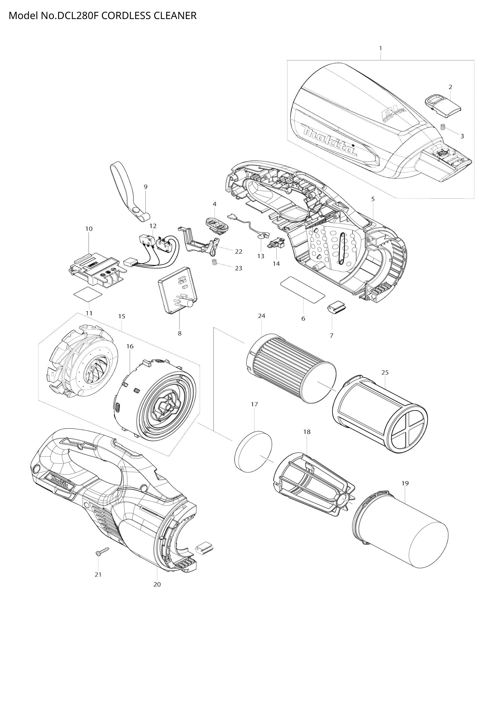 DCL280F exploded view
