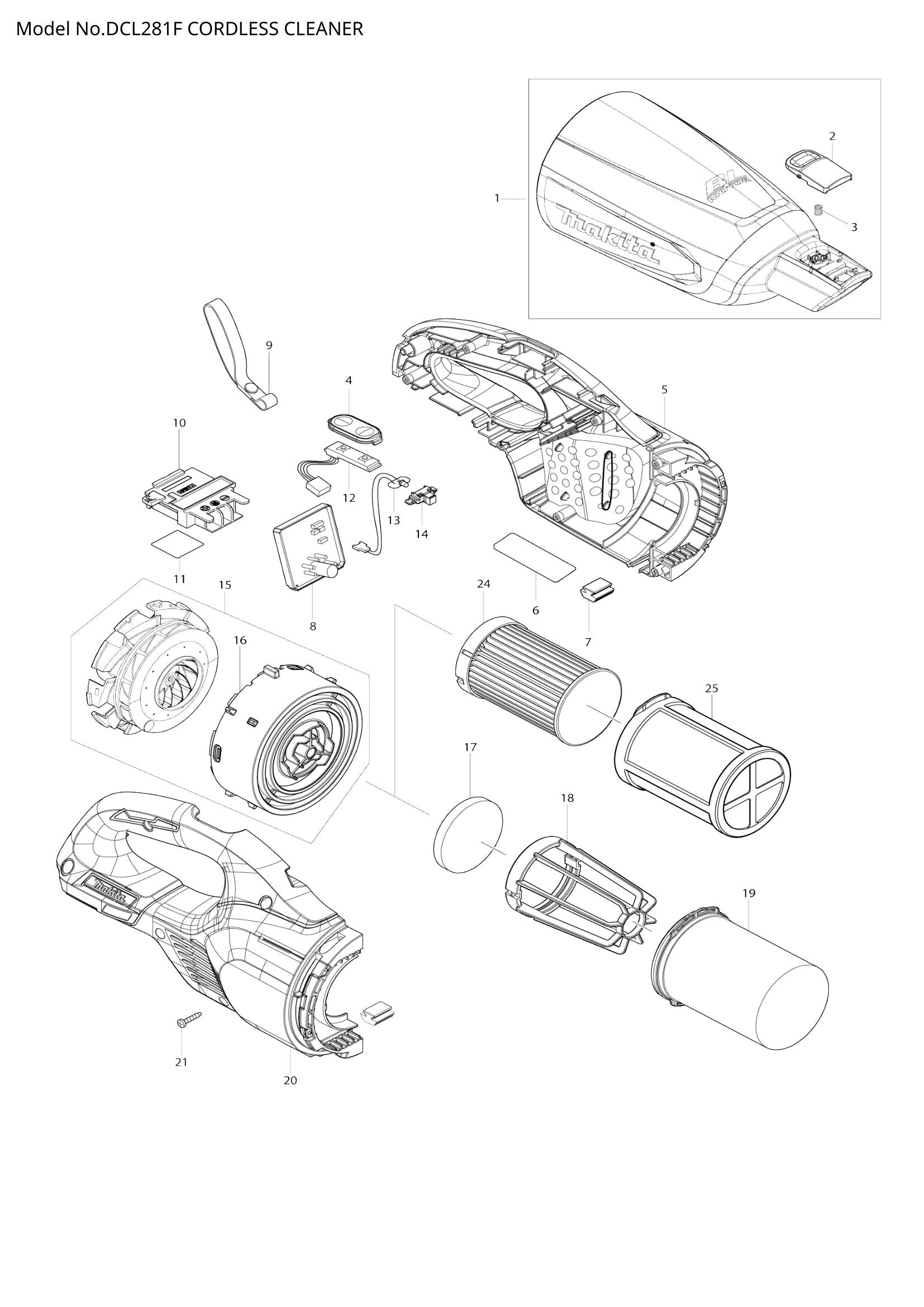 DCL281F exploded view