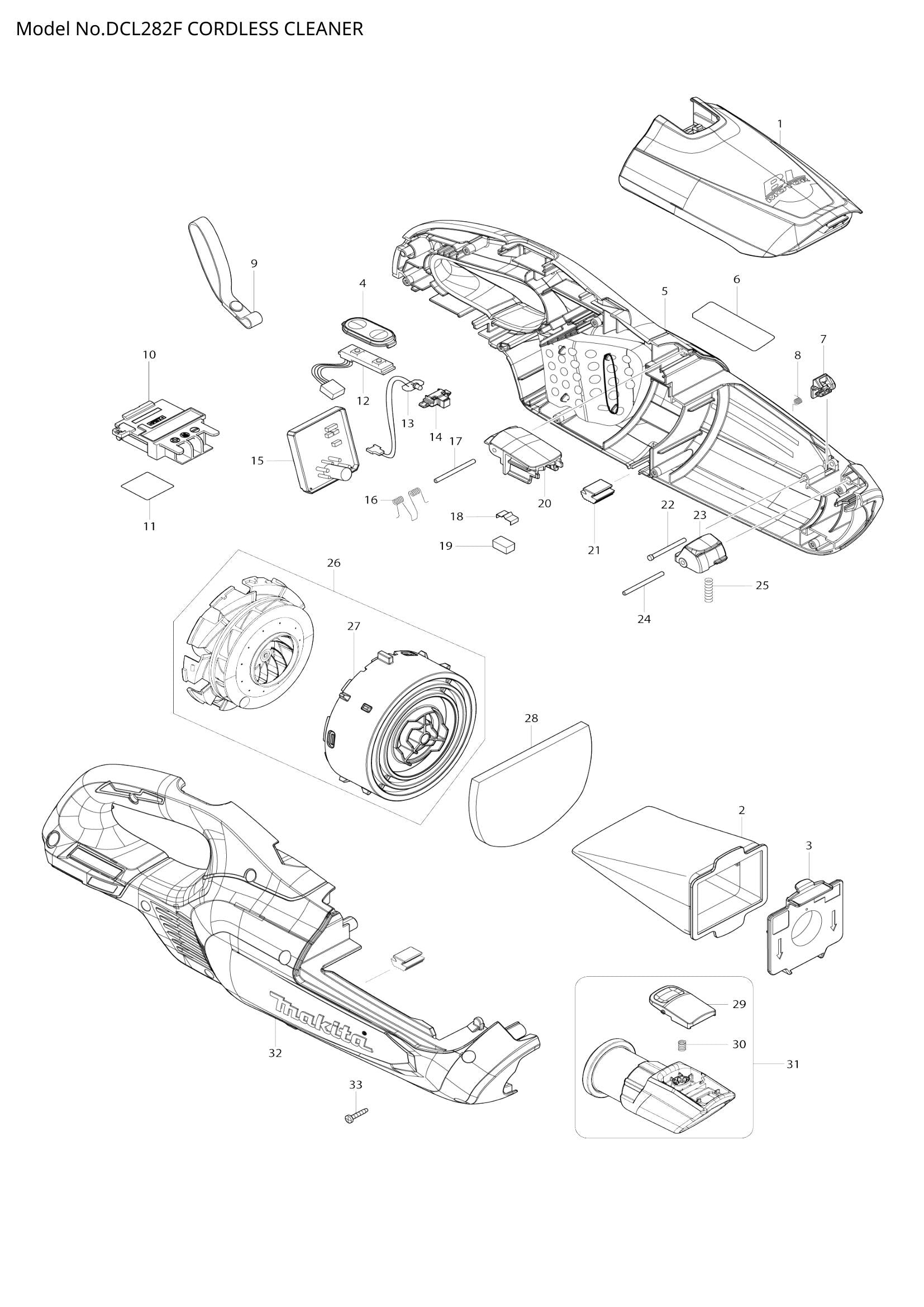 DCL282F exploded view