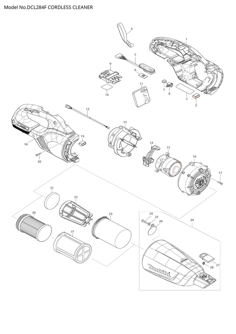 DCL284F exploded view