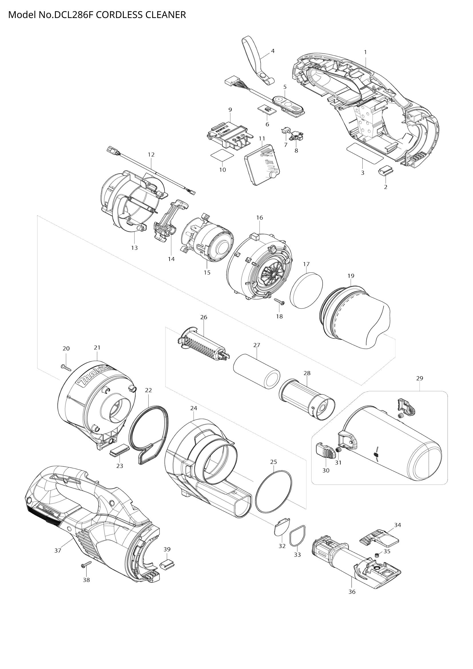 DCL286F exploded view