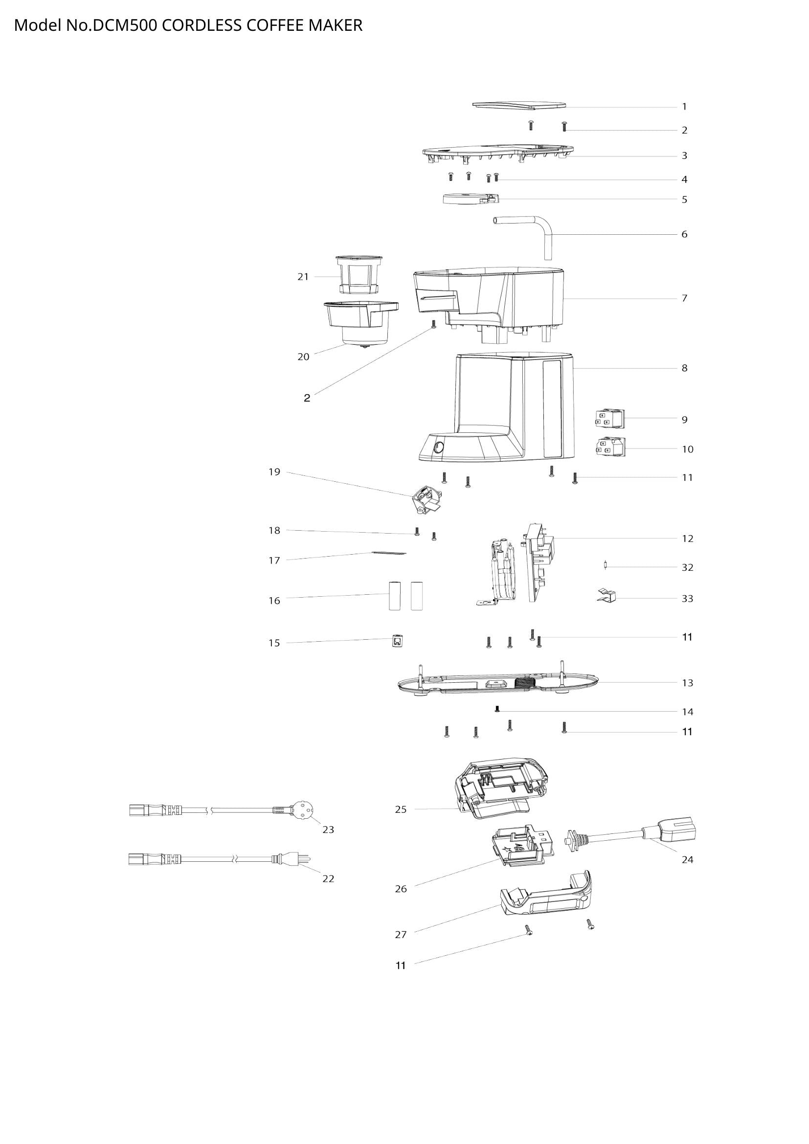 DCM500 exploded view