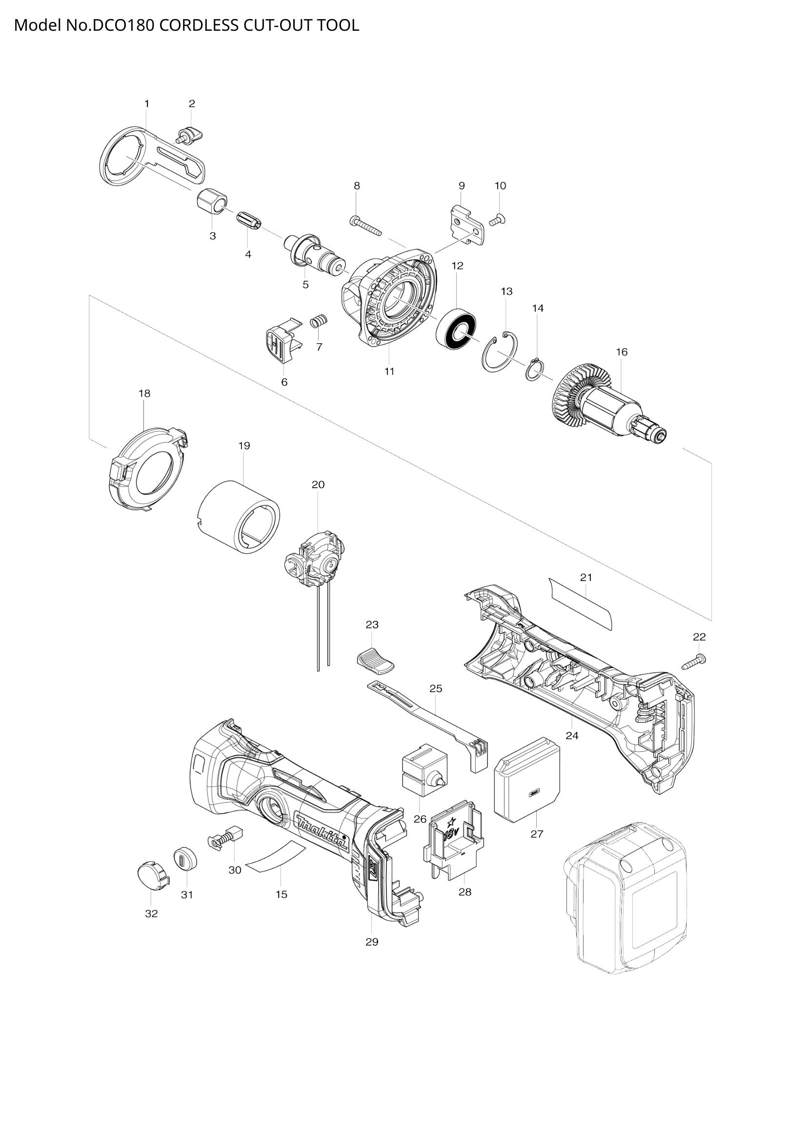 DCO180 exploded view