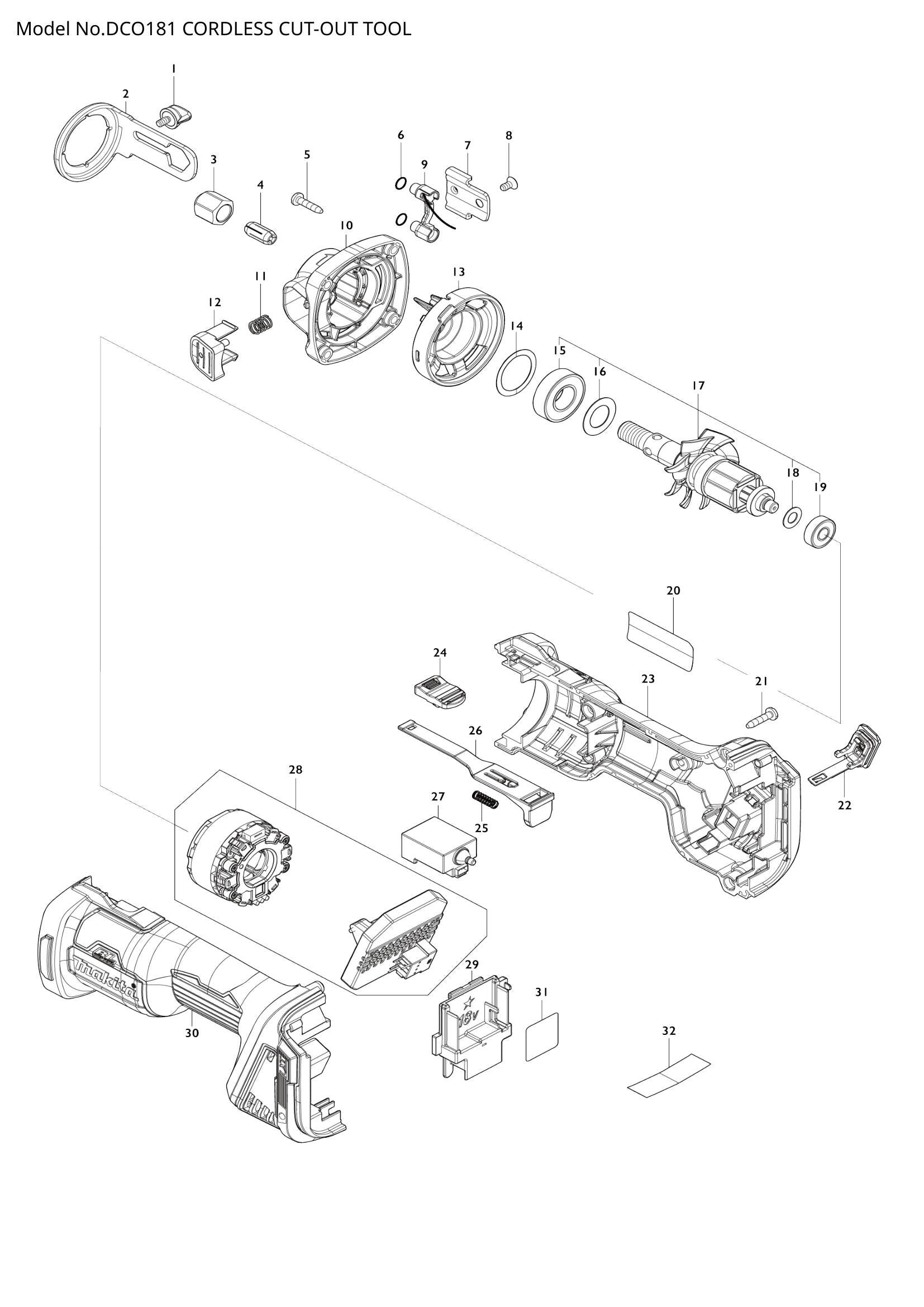 DCO181 exploded view