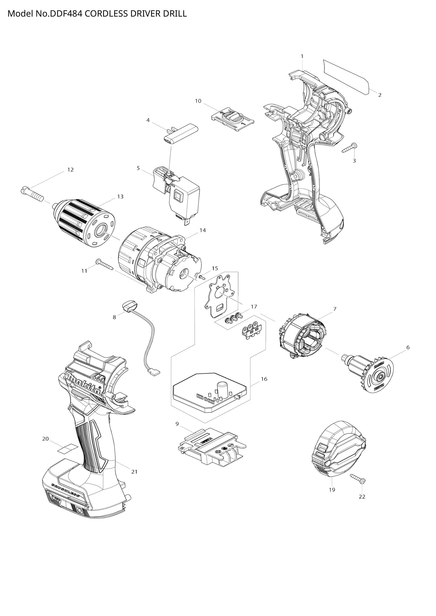 DDF484 exploded view