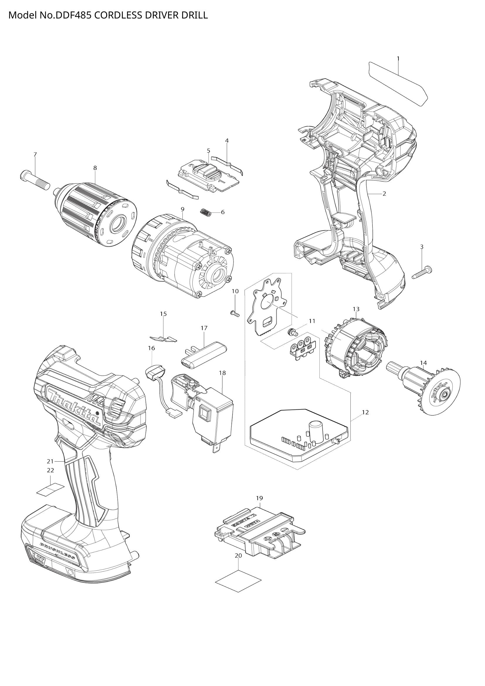 DDF485 exploded view