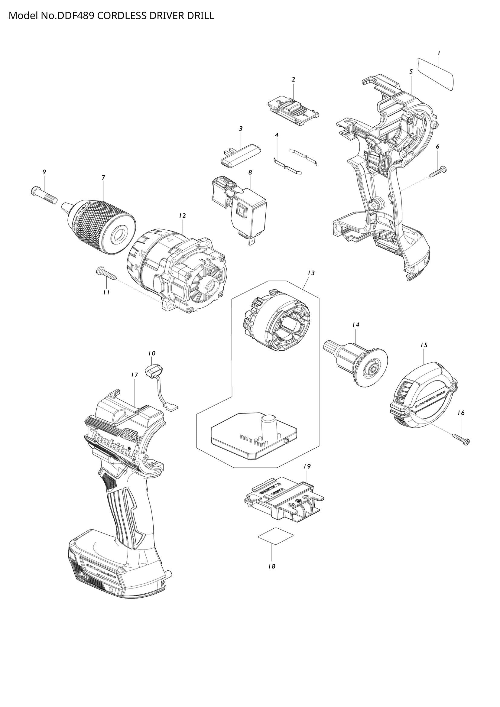 DDF489 exploded view