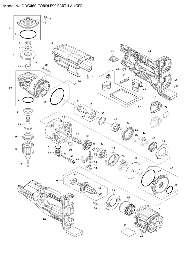 DDG460 exploded view