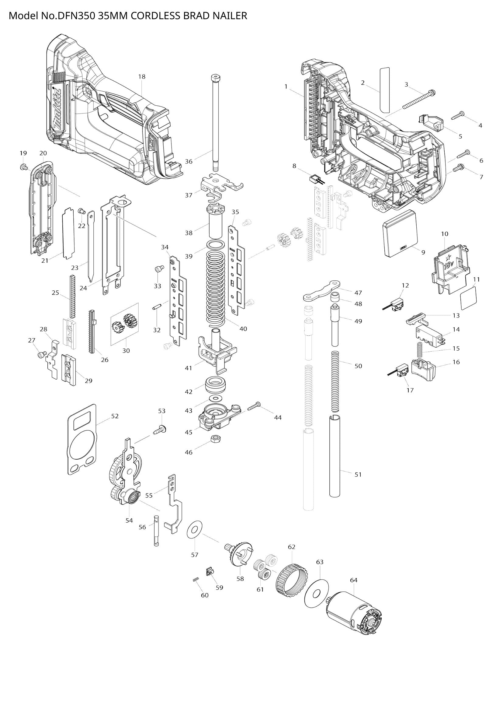 DFN350 exploded view