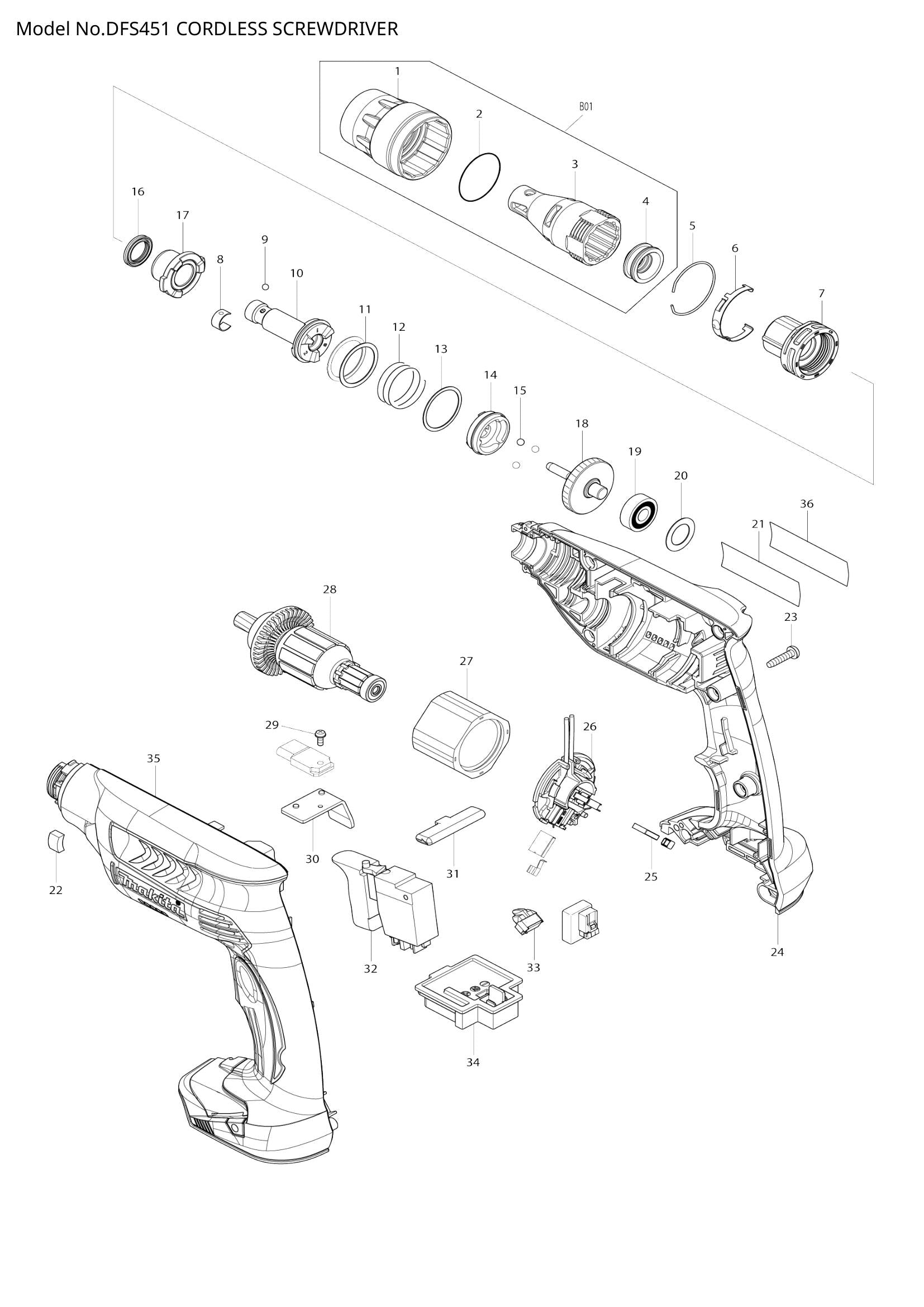 DFS451 exploded view
