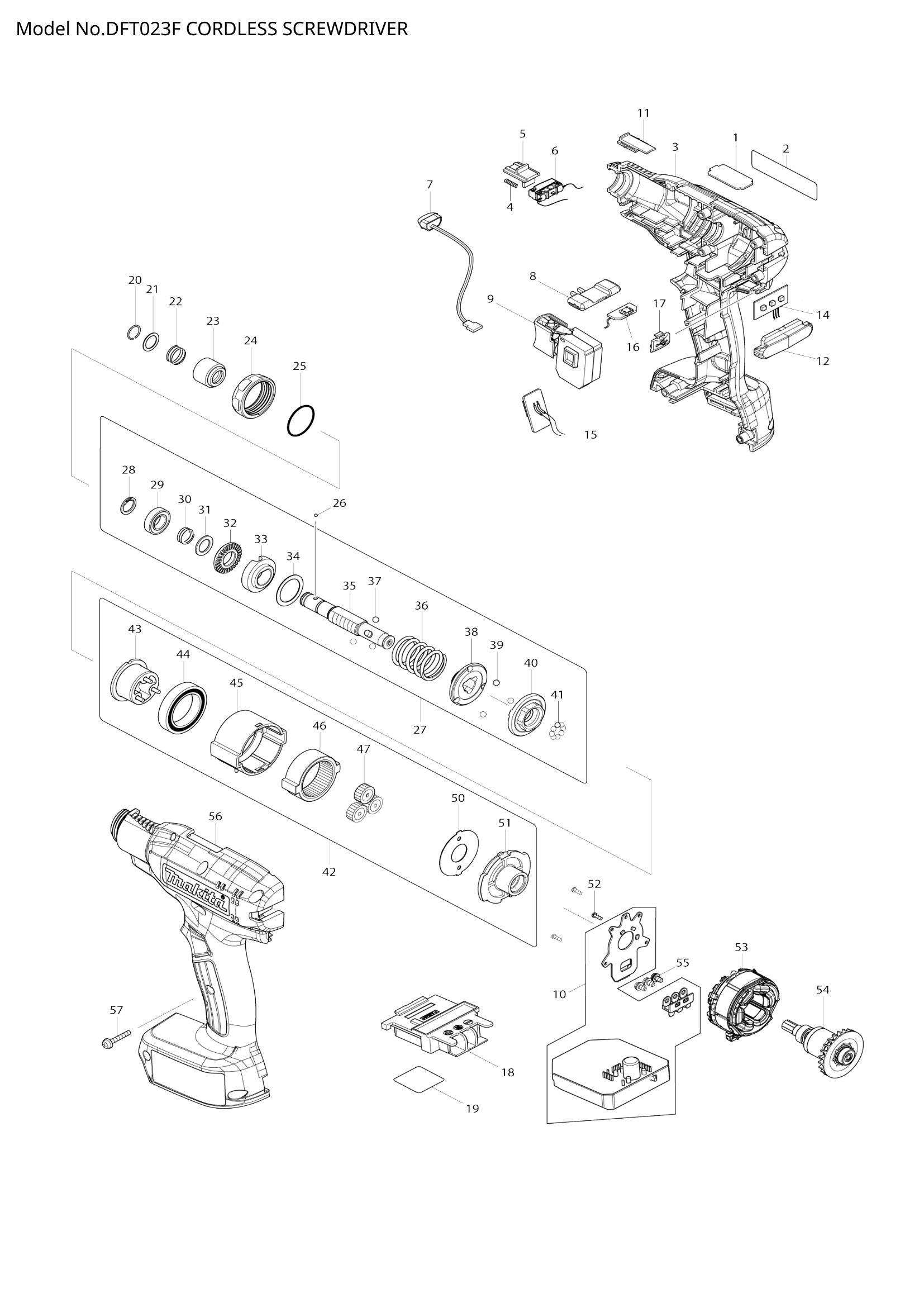 DFT023F exploded view
