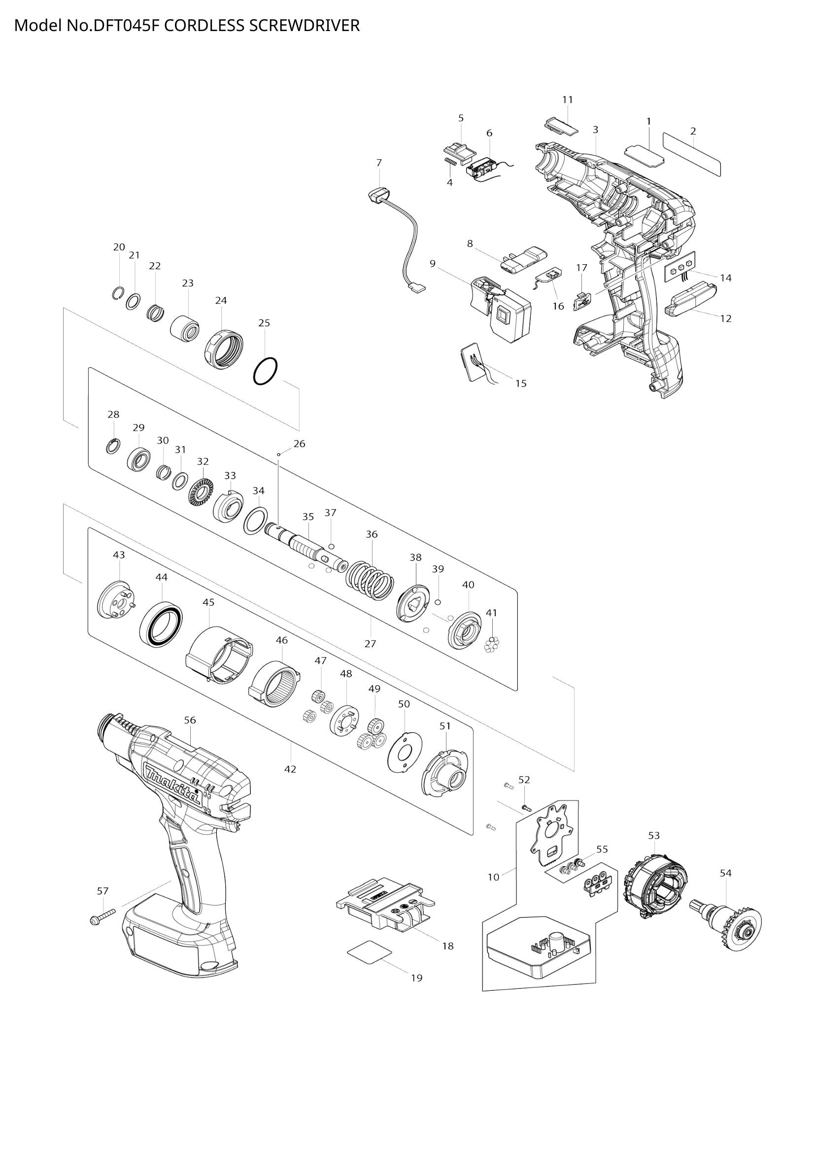 DFT045F exploded view