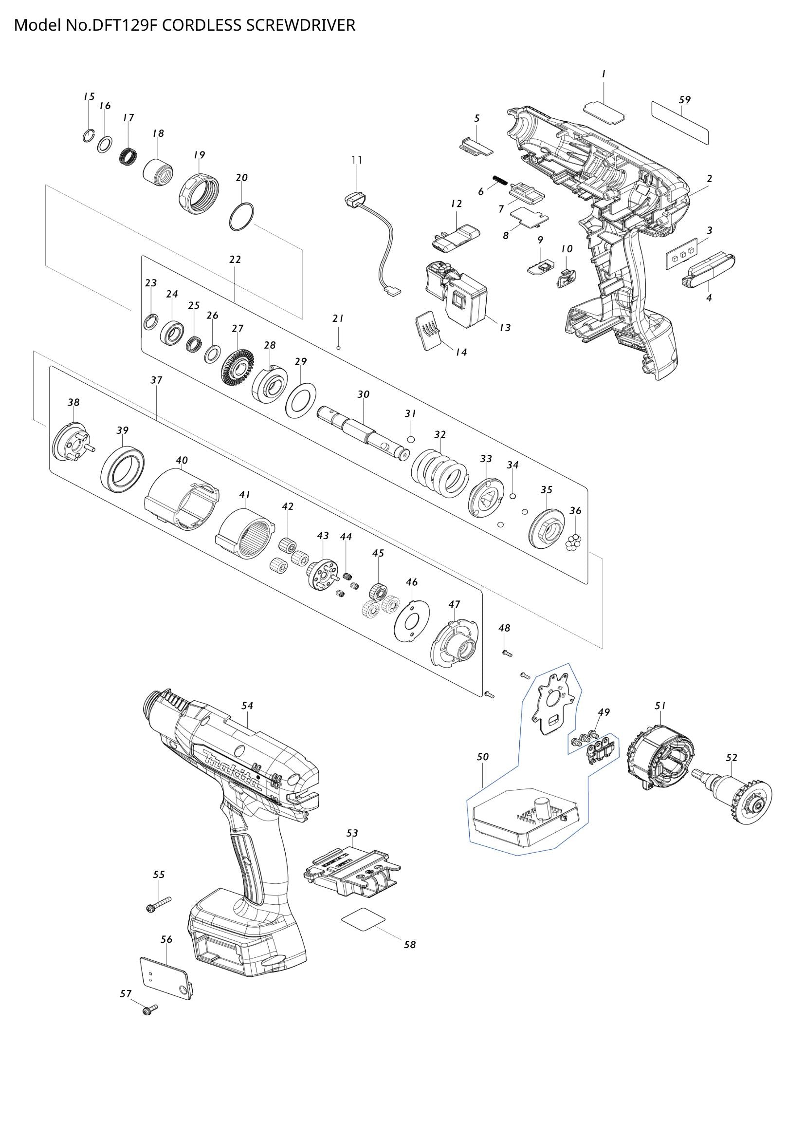 DFT129F exploded view