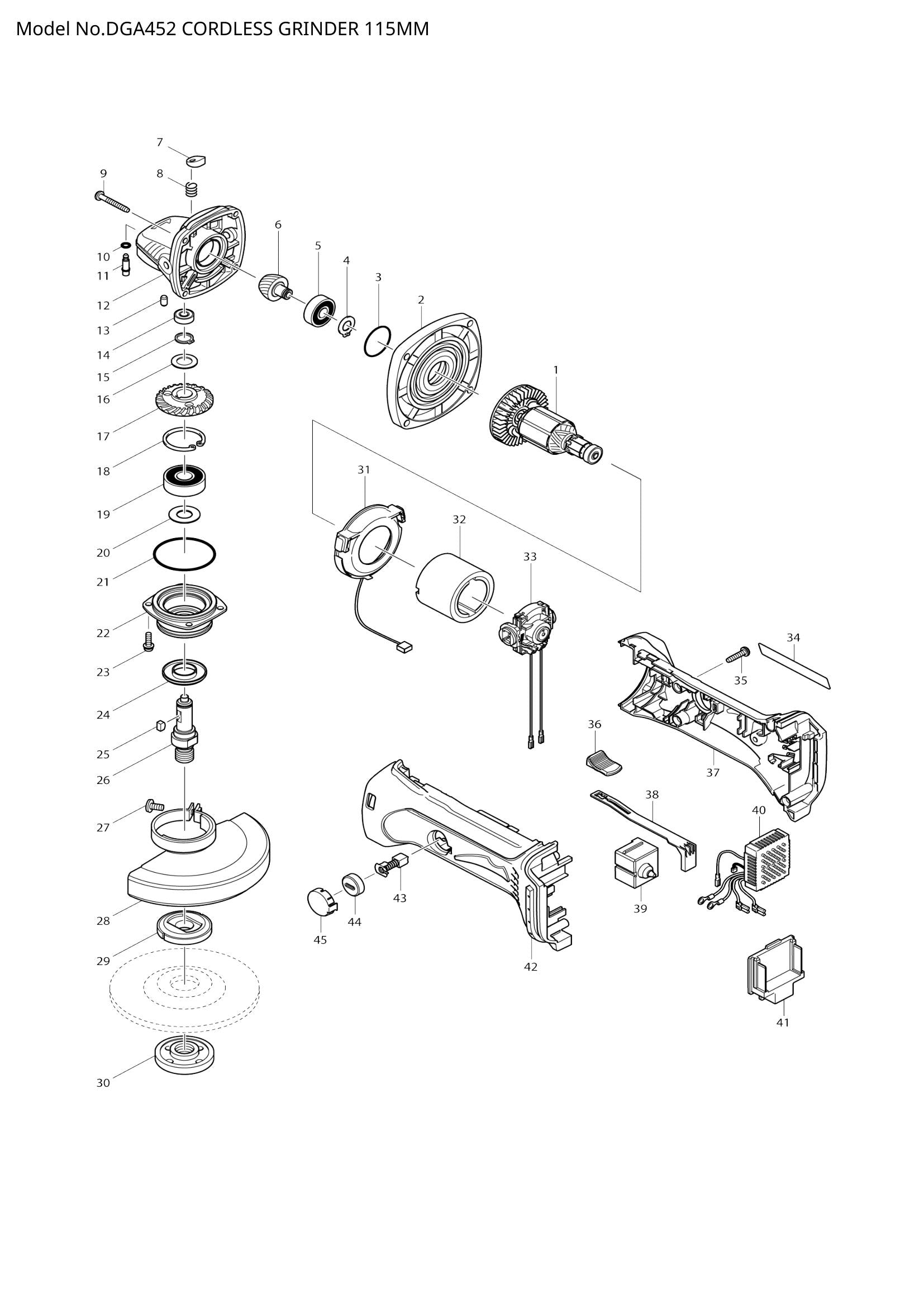 DGA452 exploded view