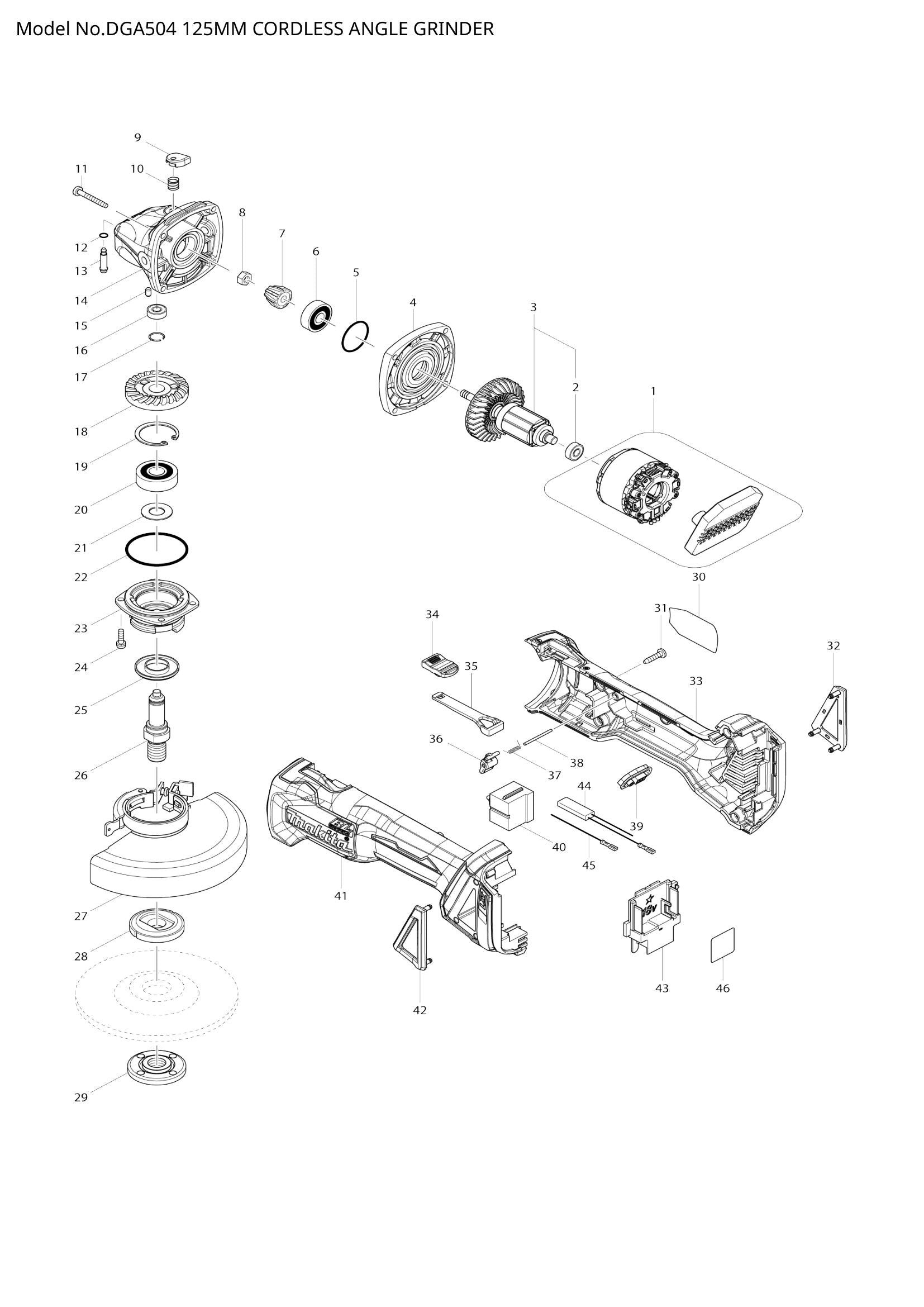 DGA504 exploded view