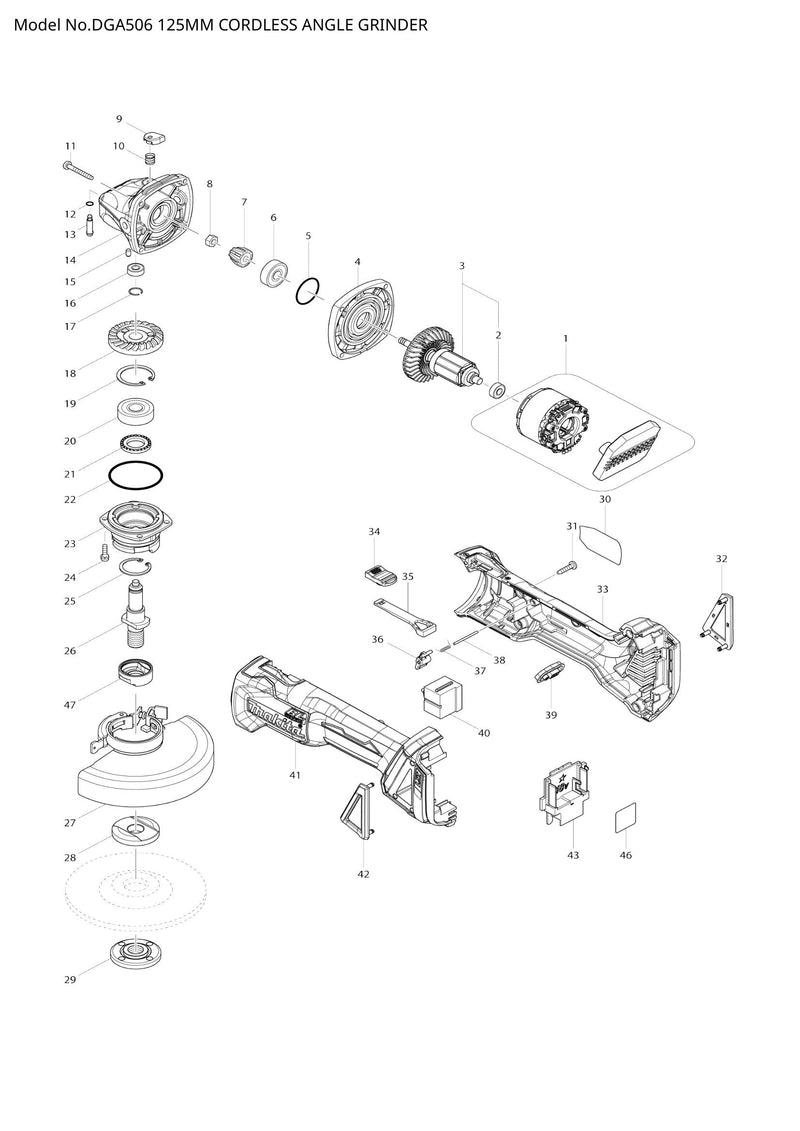 DGA506 exploded view