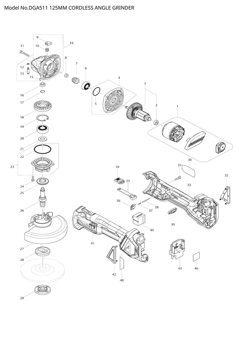 DGA511 exploded view