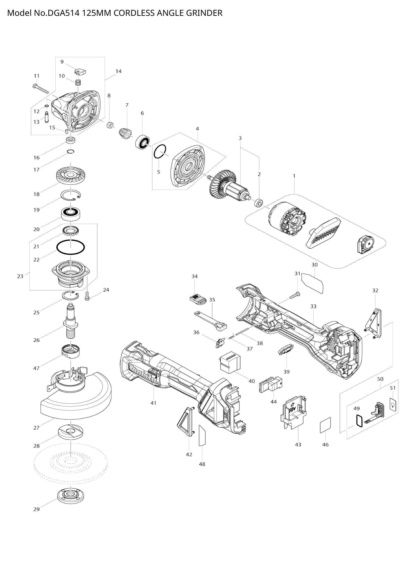 DGA514 exploded view