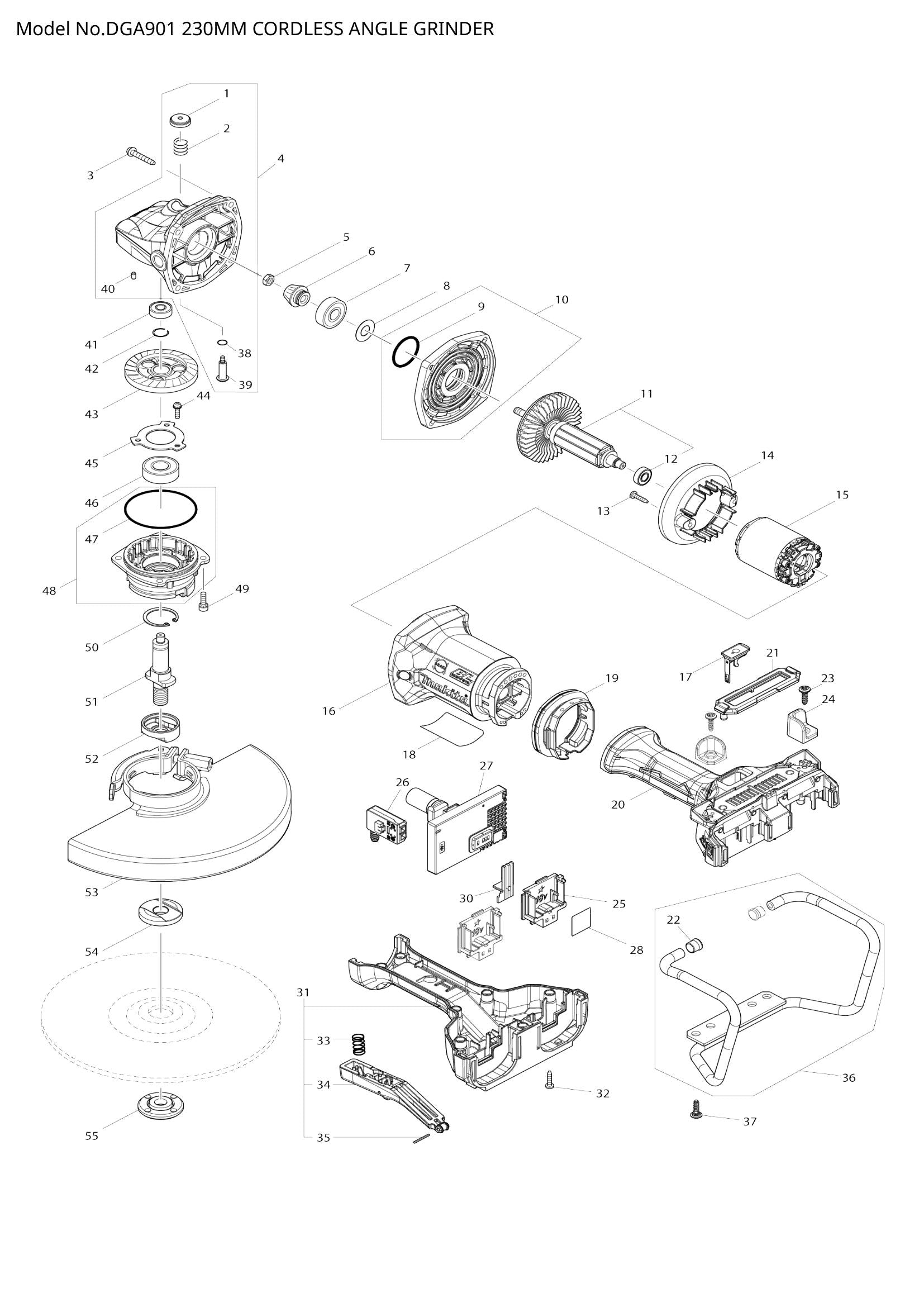 DGA901 exploded view