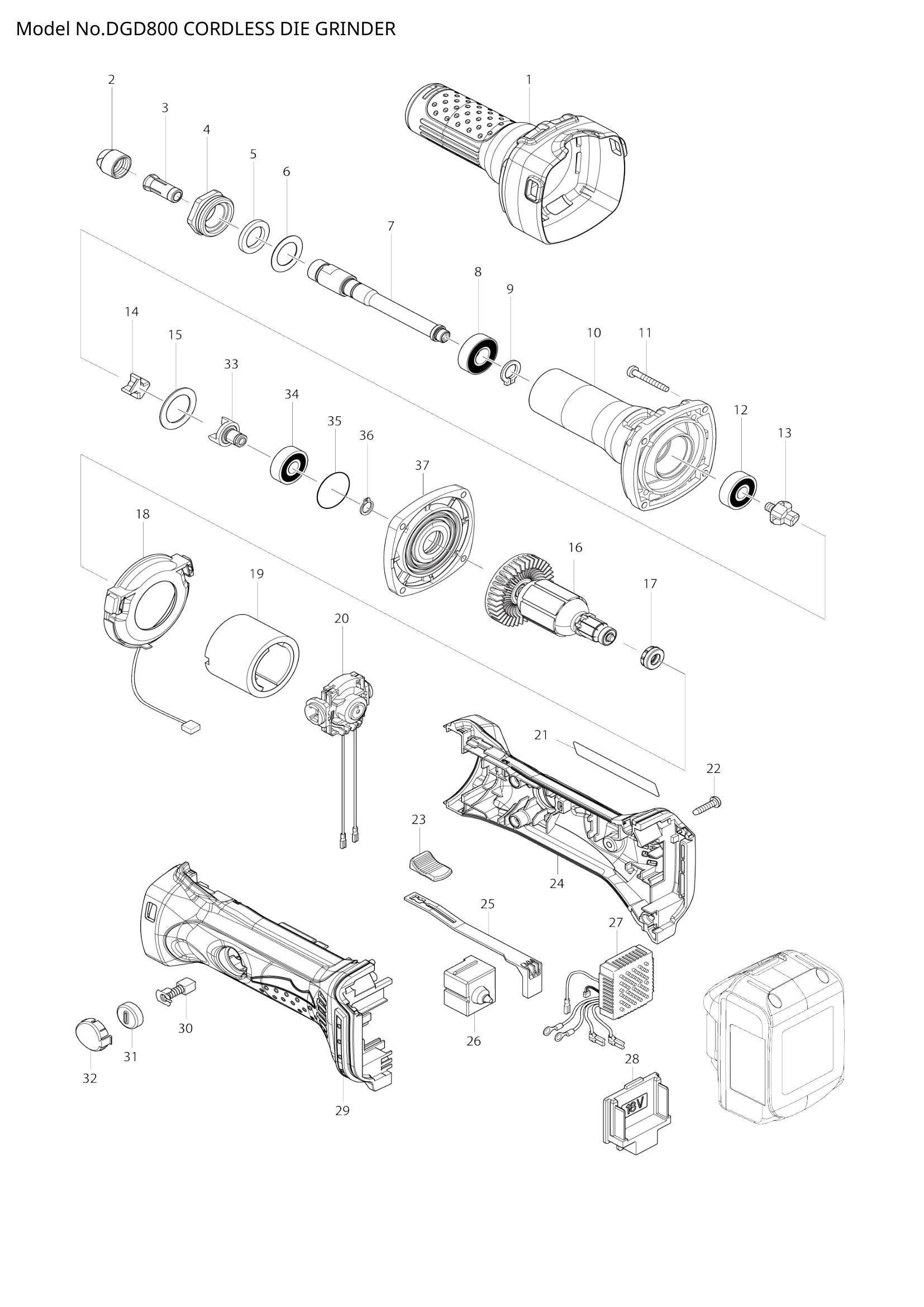 DGD800 exploded view
