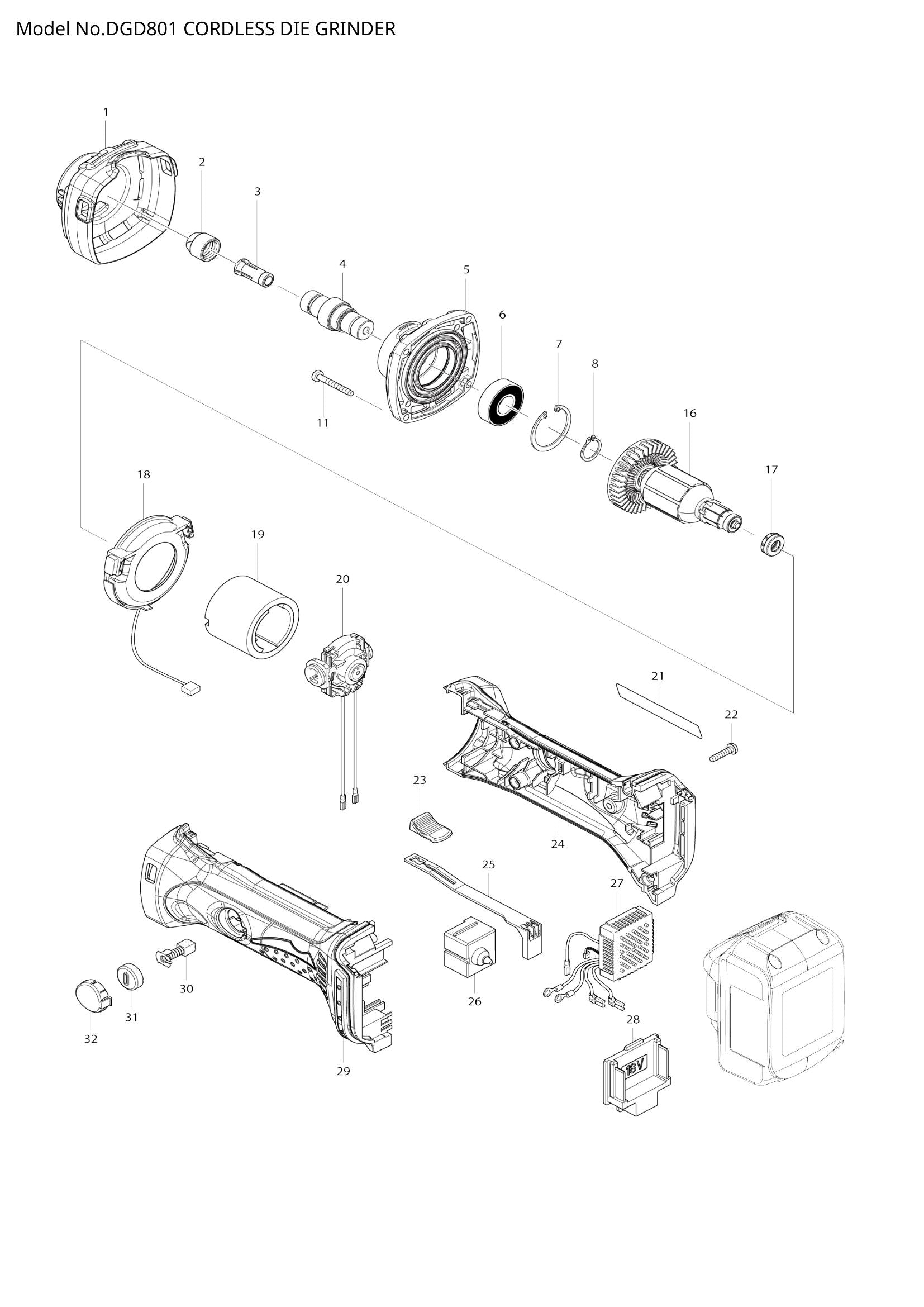DGD801 exploded view