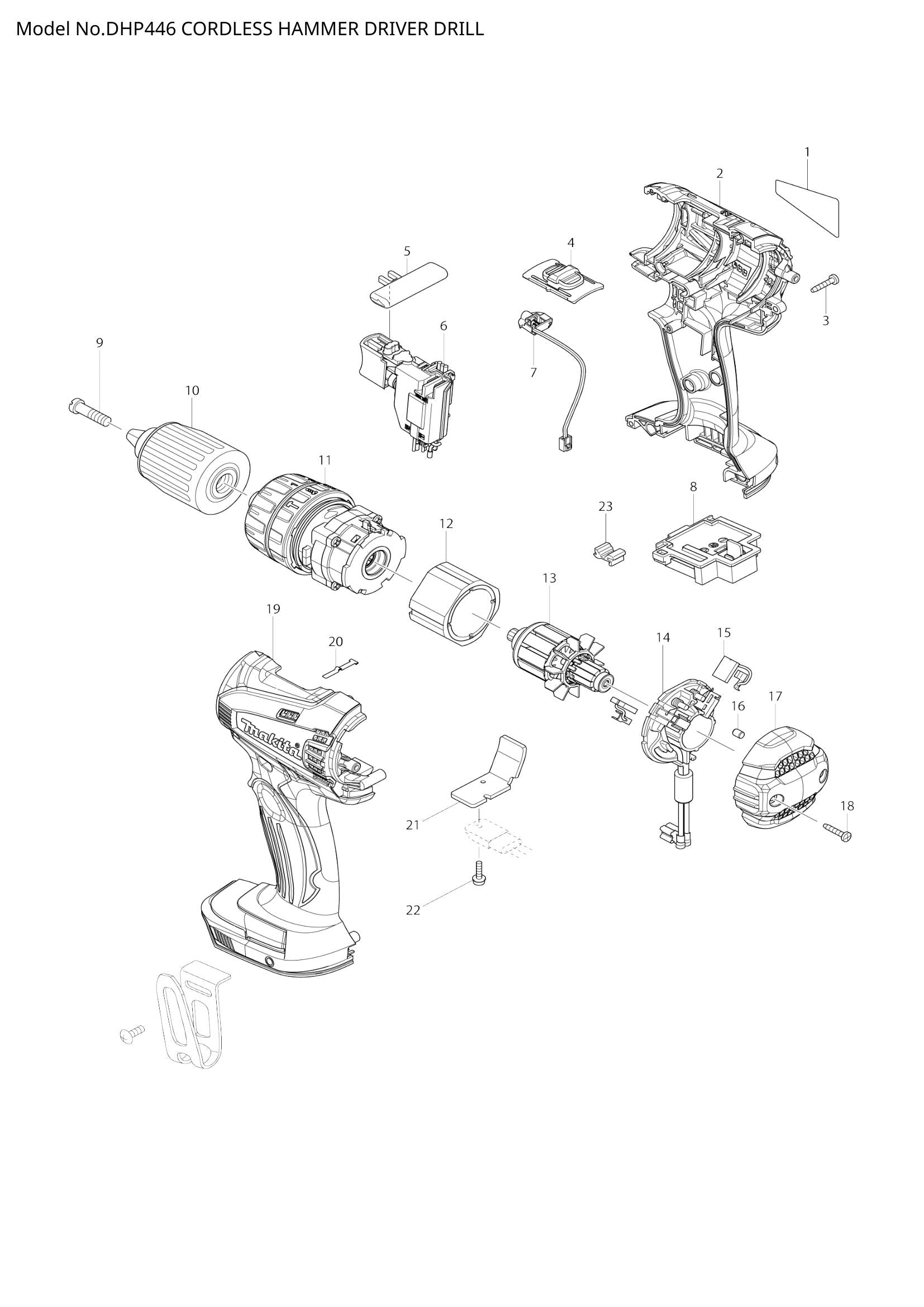 DHP446 exploded view