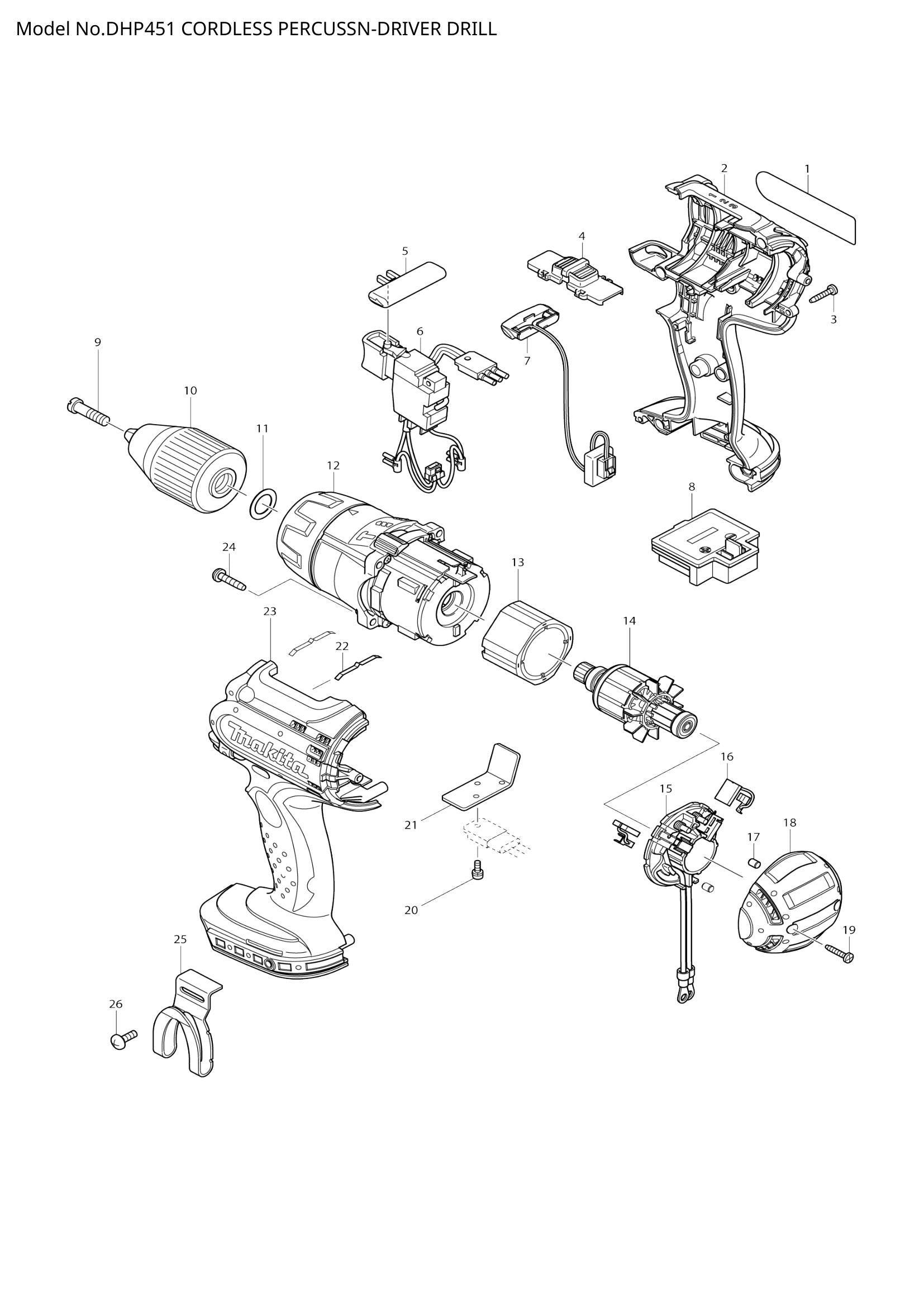 DHP451 exploded view