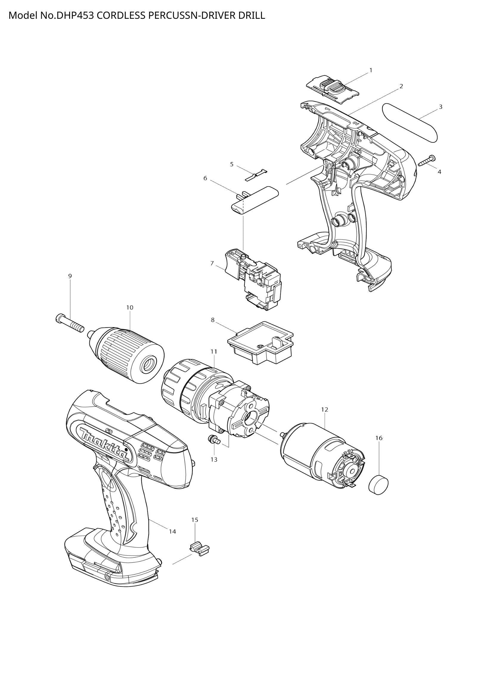 DHP453 exploded view