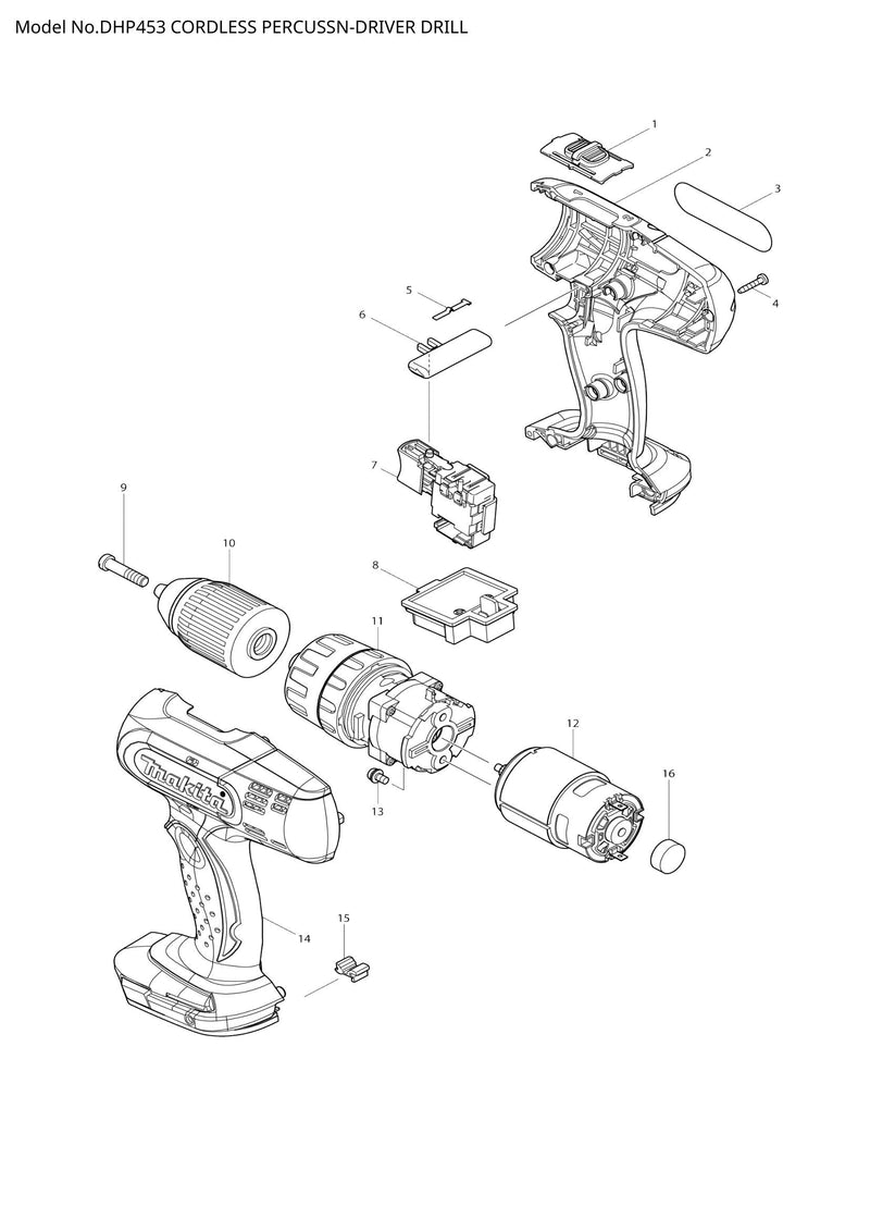 DHP453 exploded view