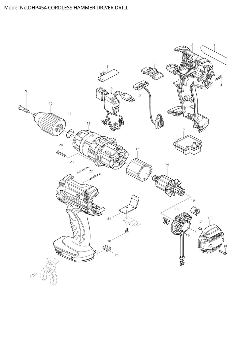 DHP454 exploded view