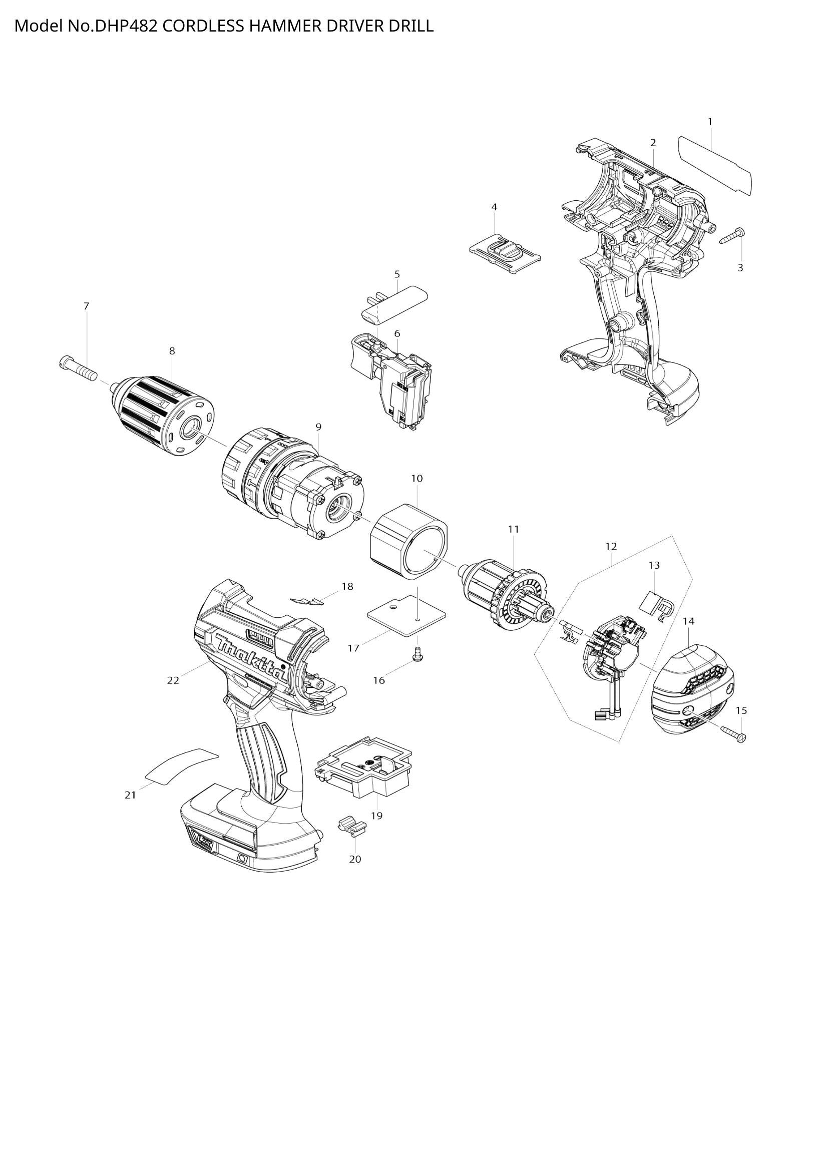 DHP482 exploded view
