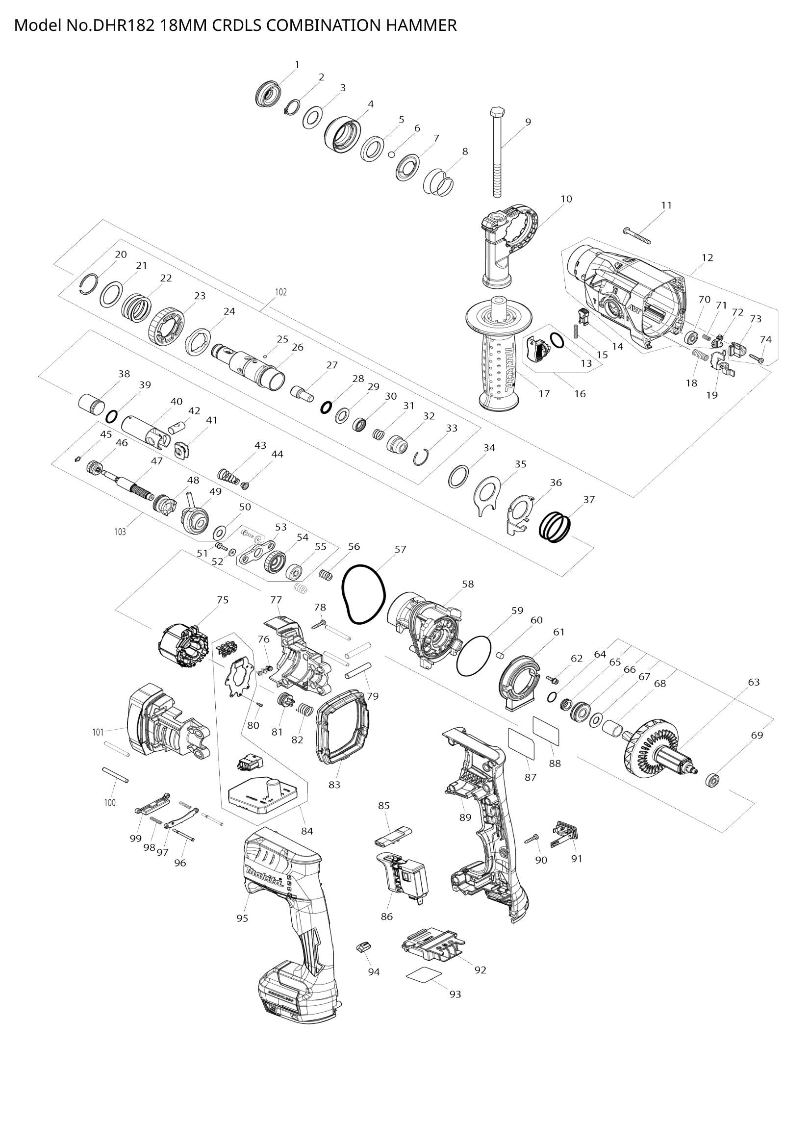 DHR182 exploded view
