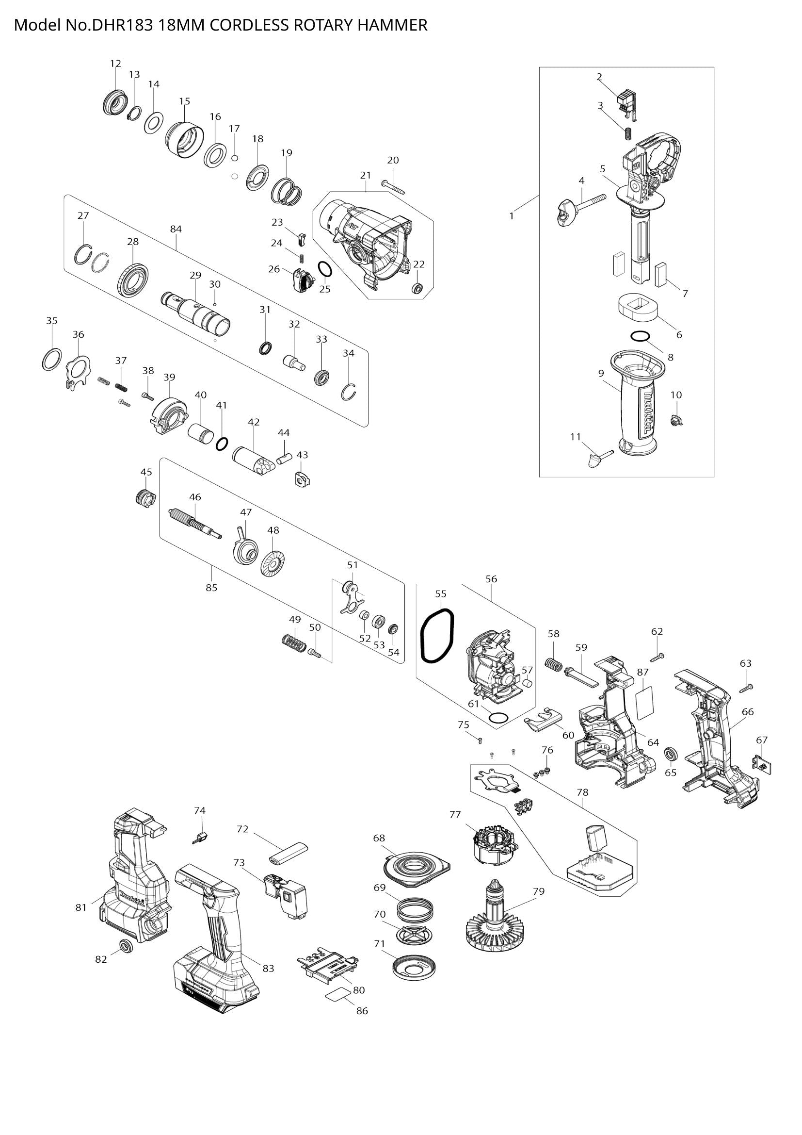 DHR183 exploded view