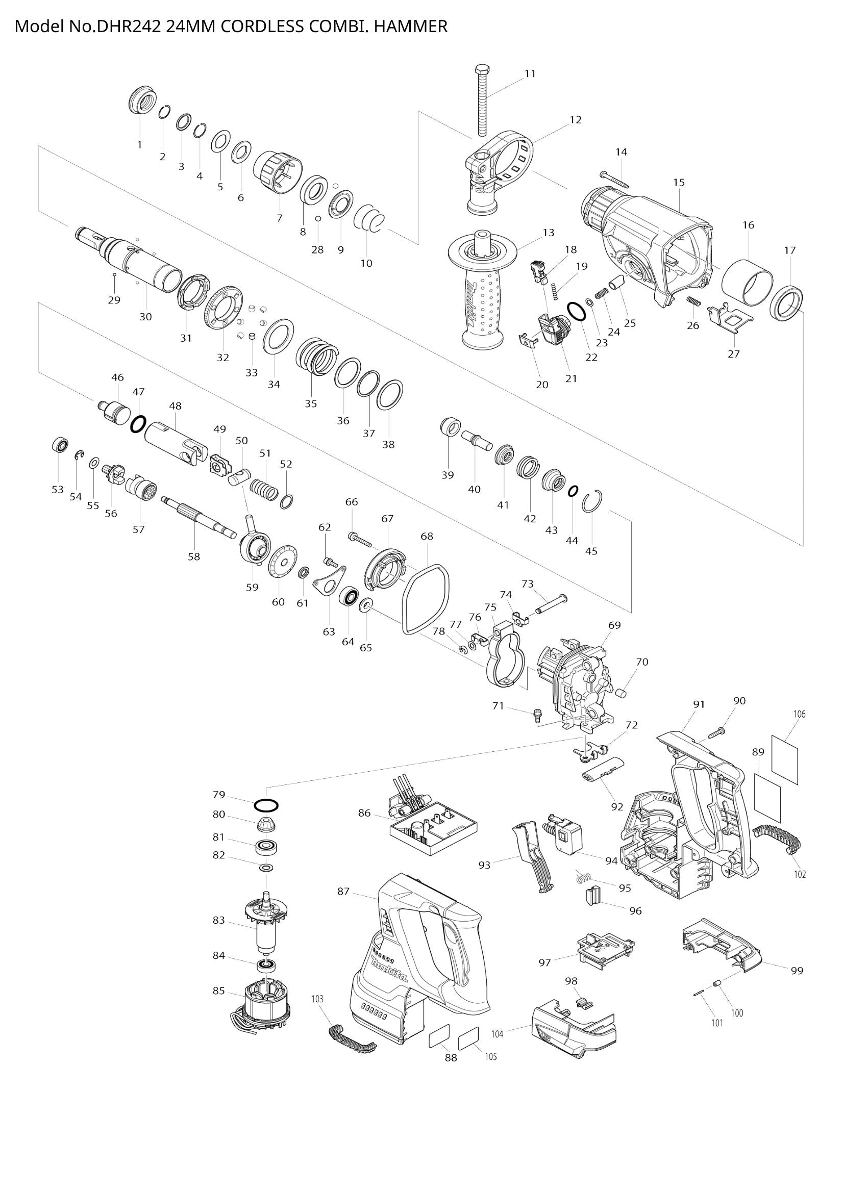 DHR242 exploded view
