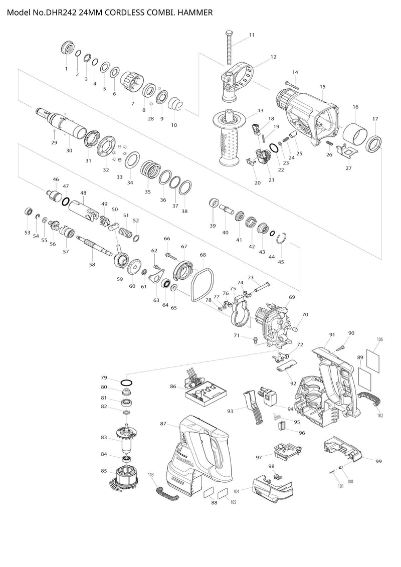 DHR242 exploded view
