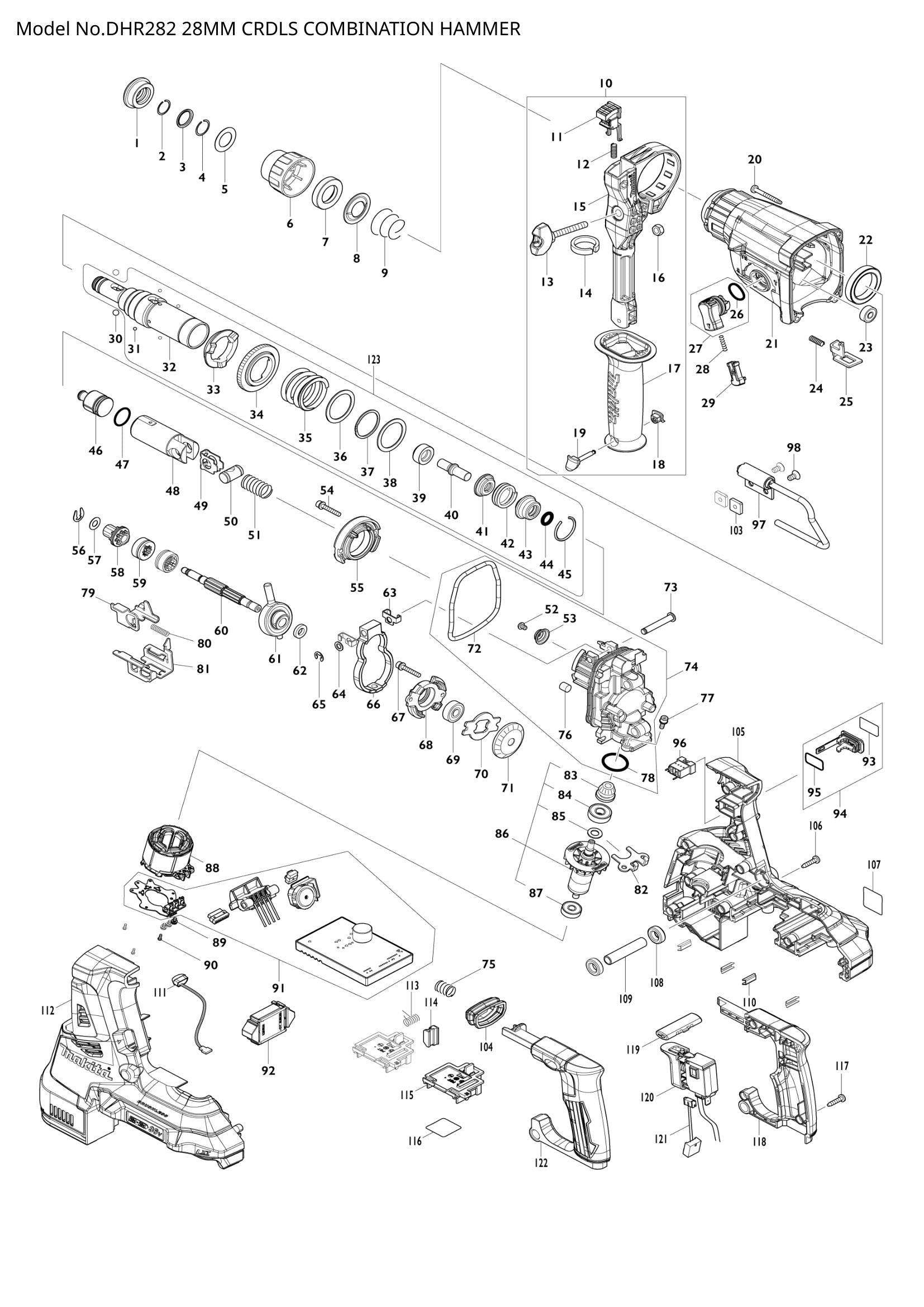DHR282 exploded view