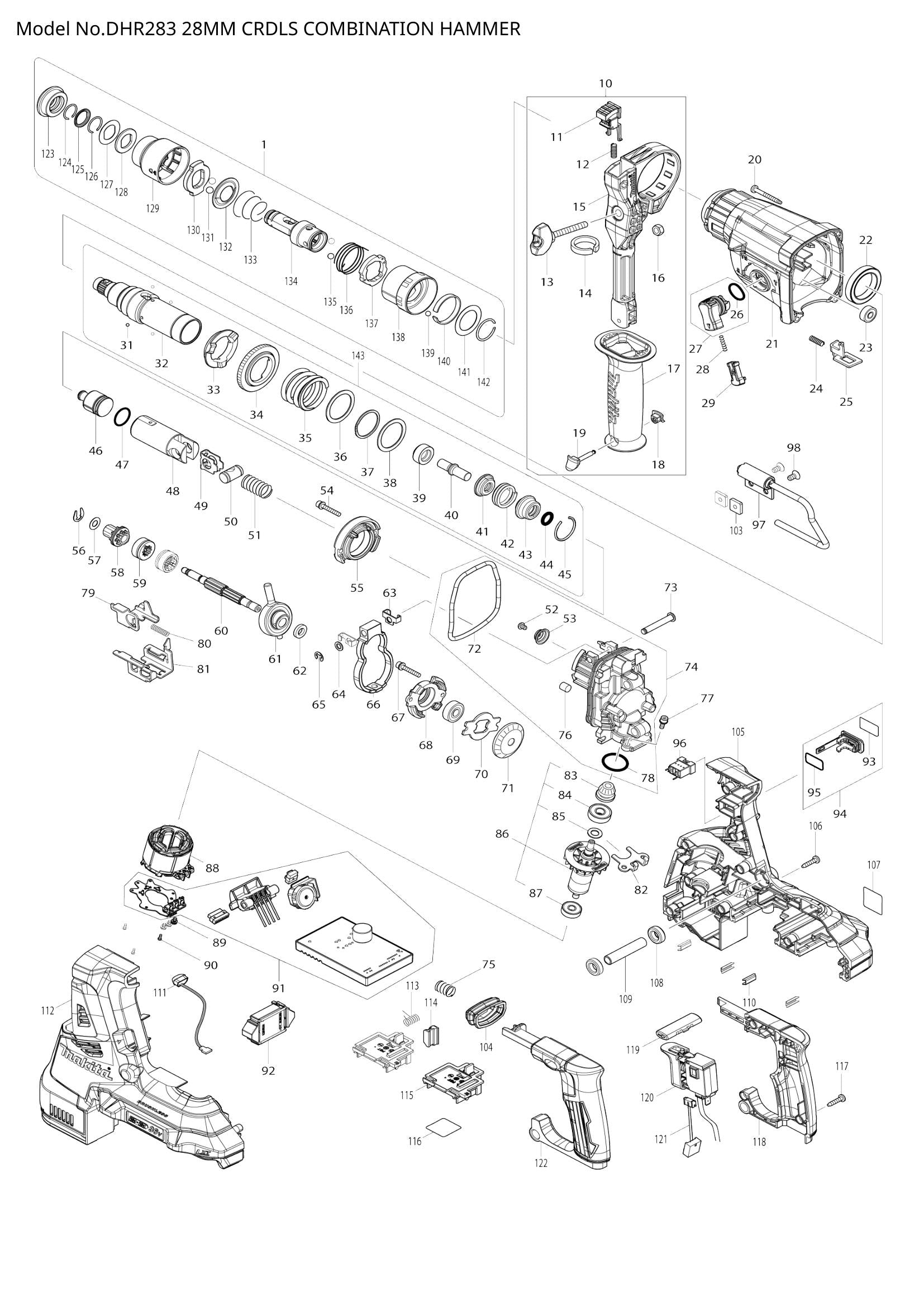 DHR283 exploded view