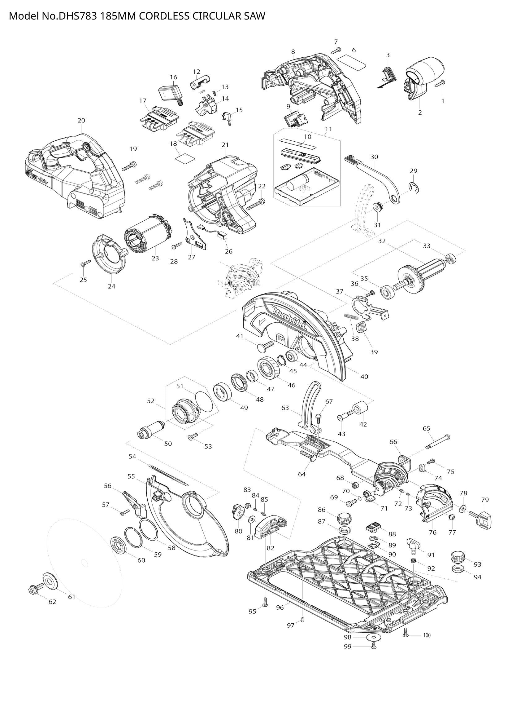 DHS783 exploded view