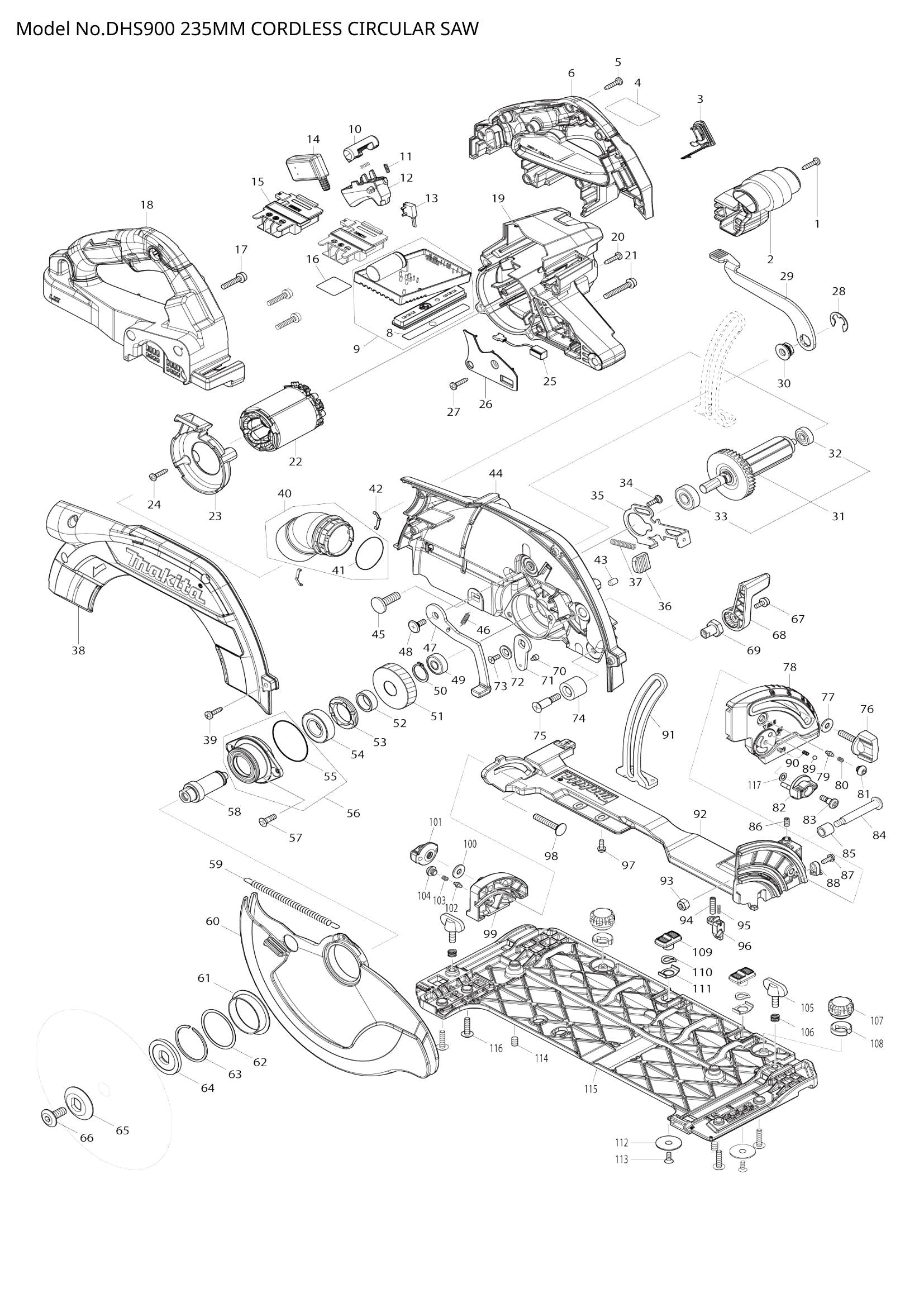 DHS900 exploded view