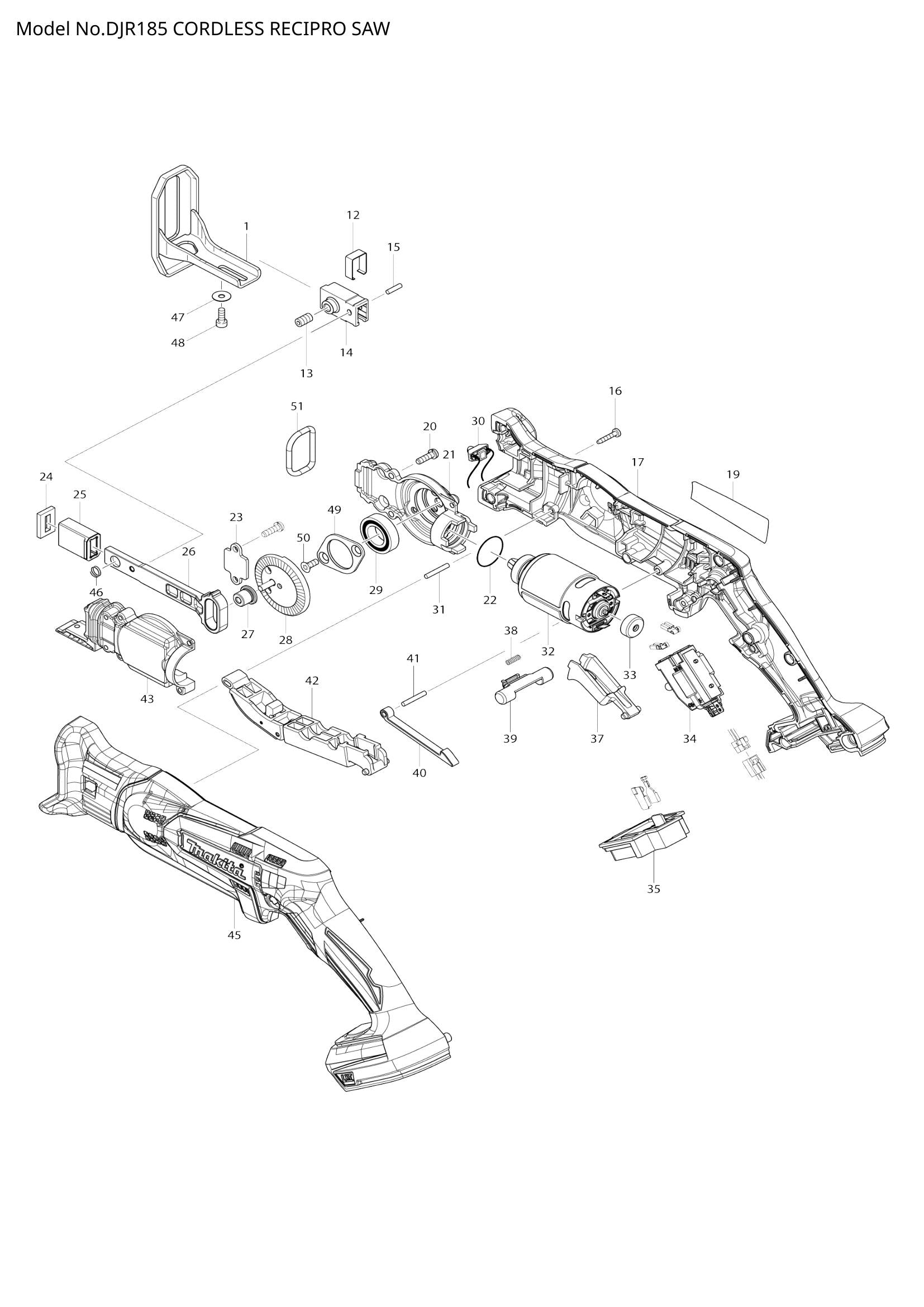 DJR185 exploded view