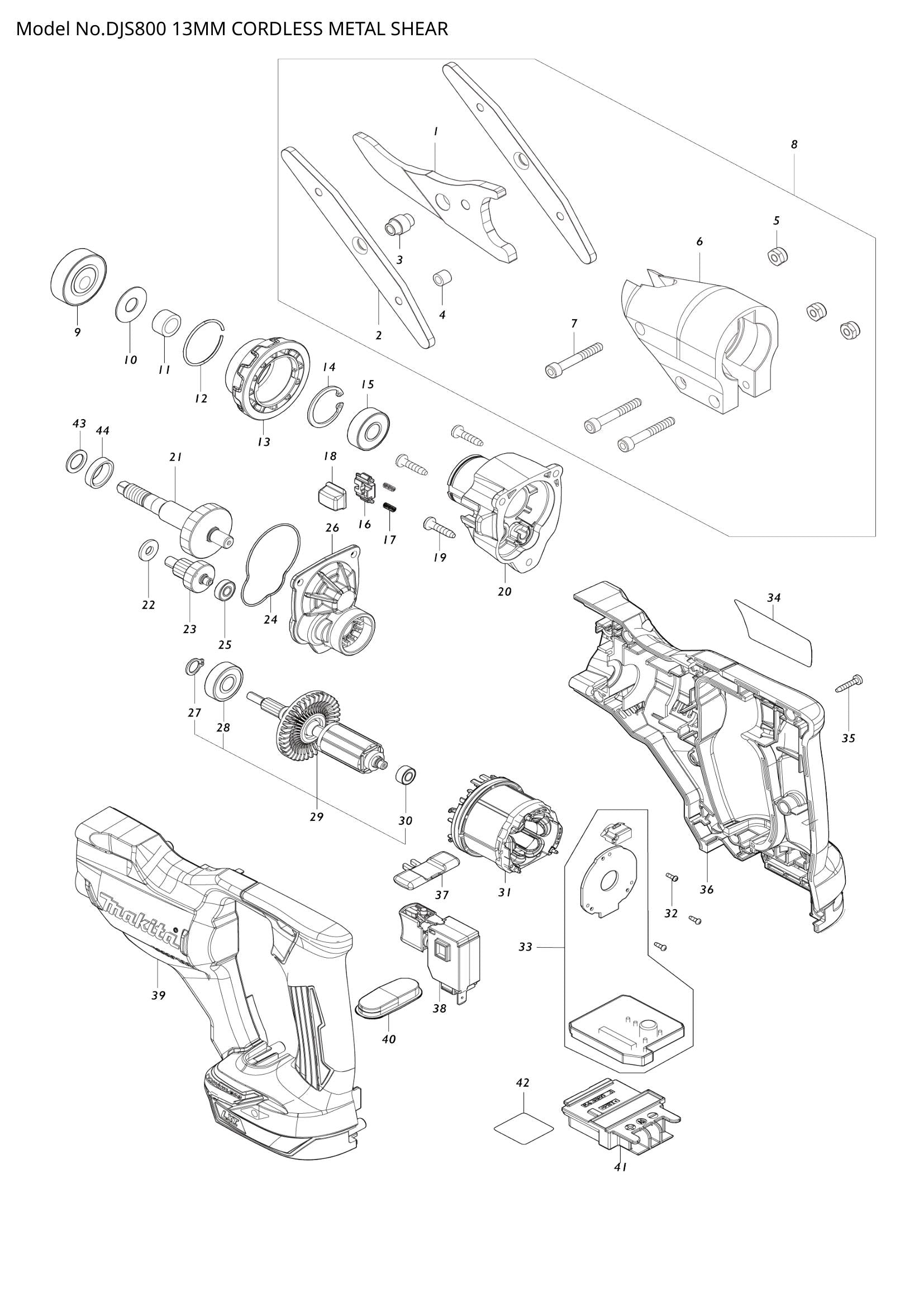 DJS800 exploded view