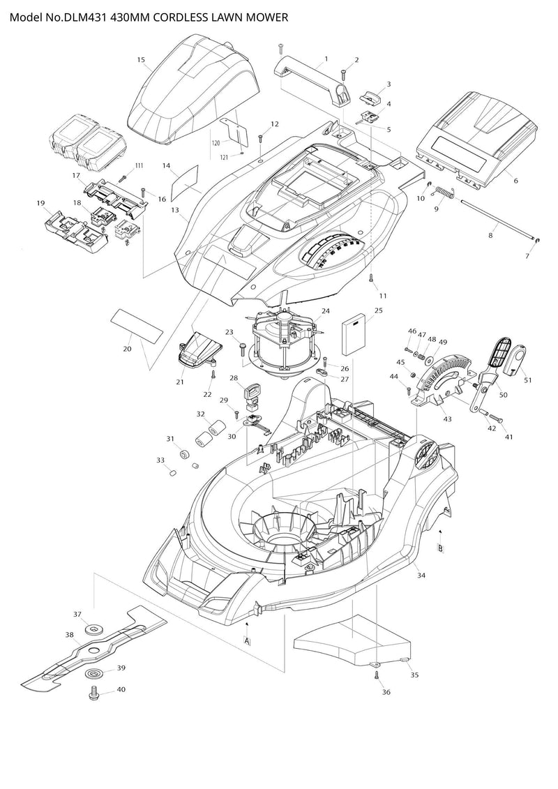 DLM431 exploded view