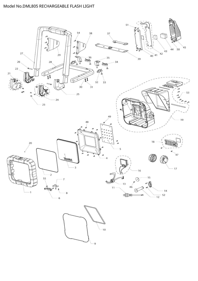 DML805 exploded view