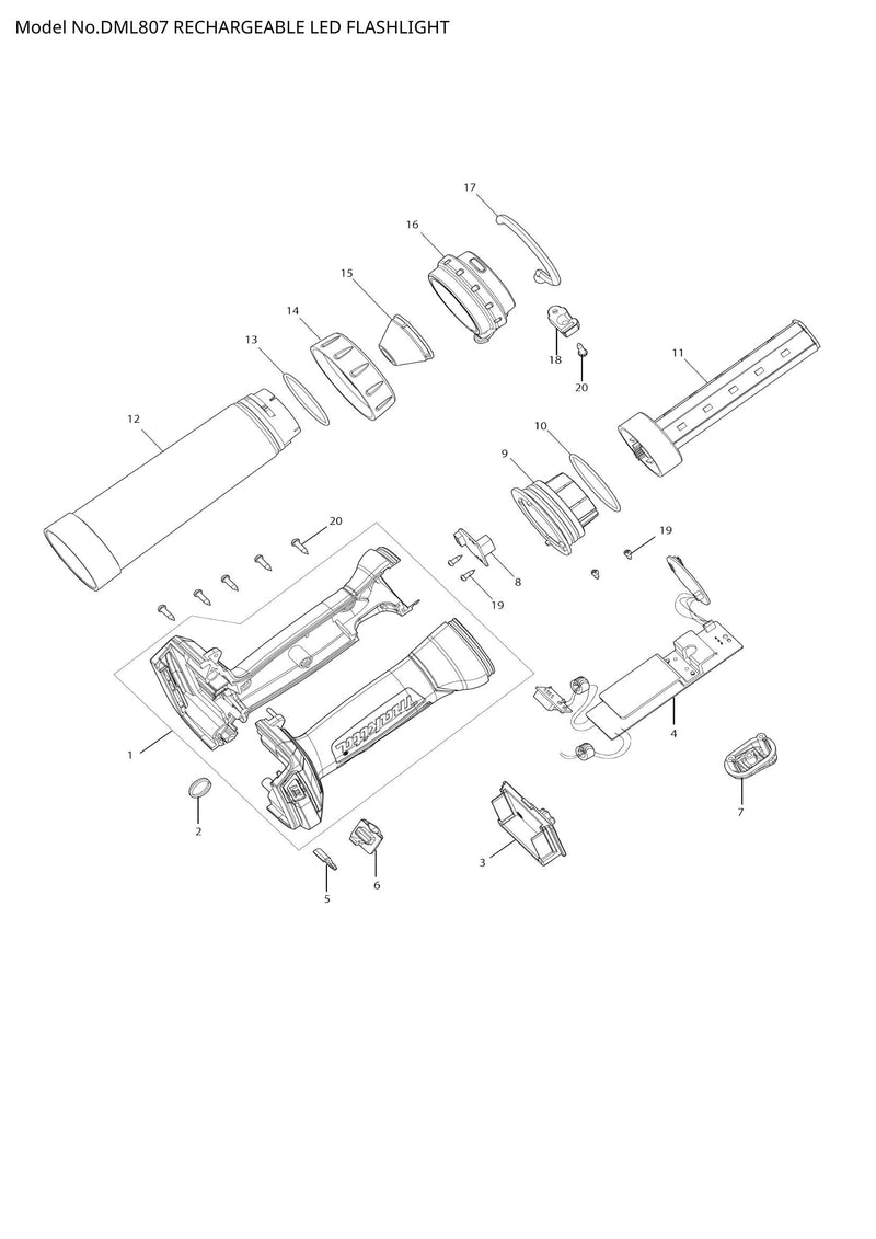 DML807 exploded view