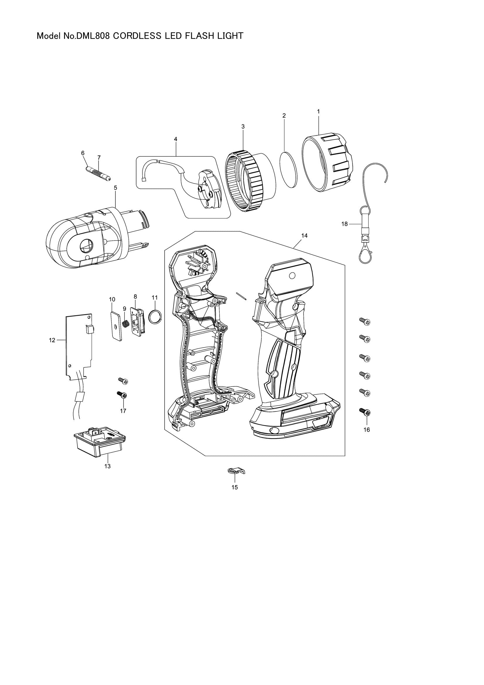 DML808 exploded view