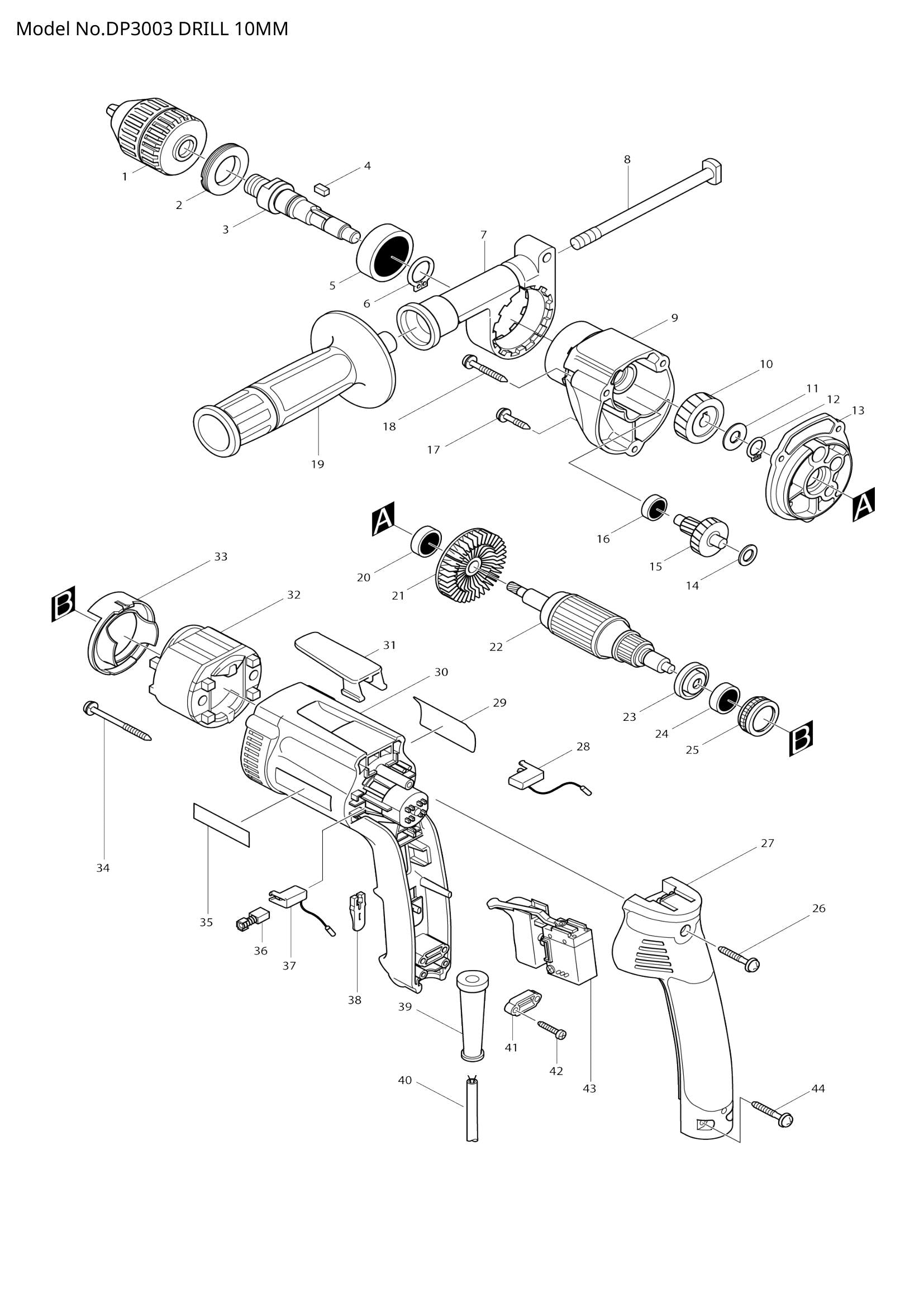 DP3003 exploded view