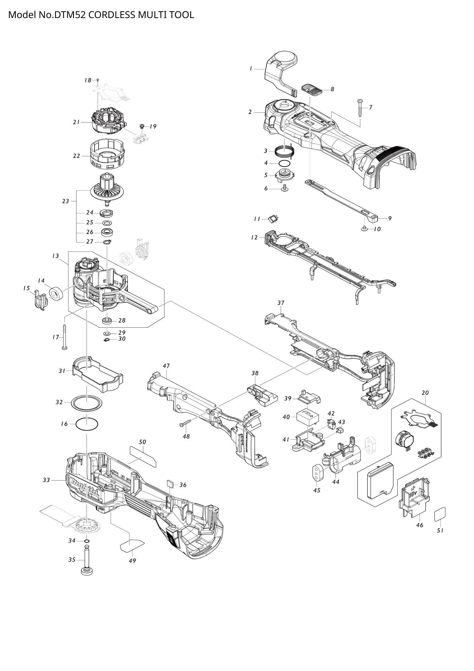 DTM52 exploded view