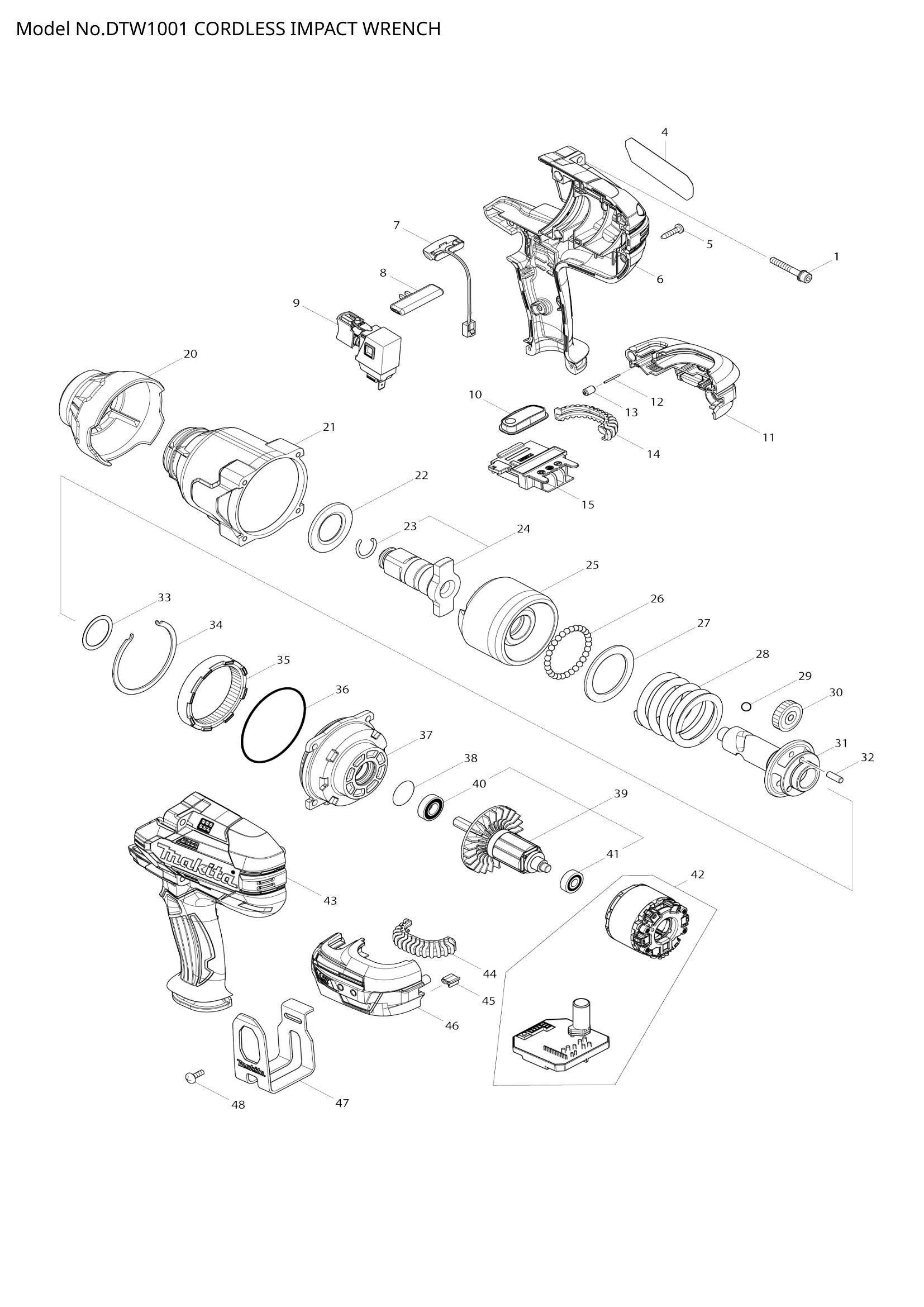 DTW1001 exploded view