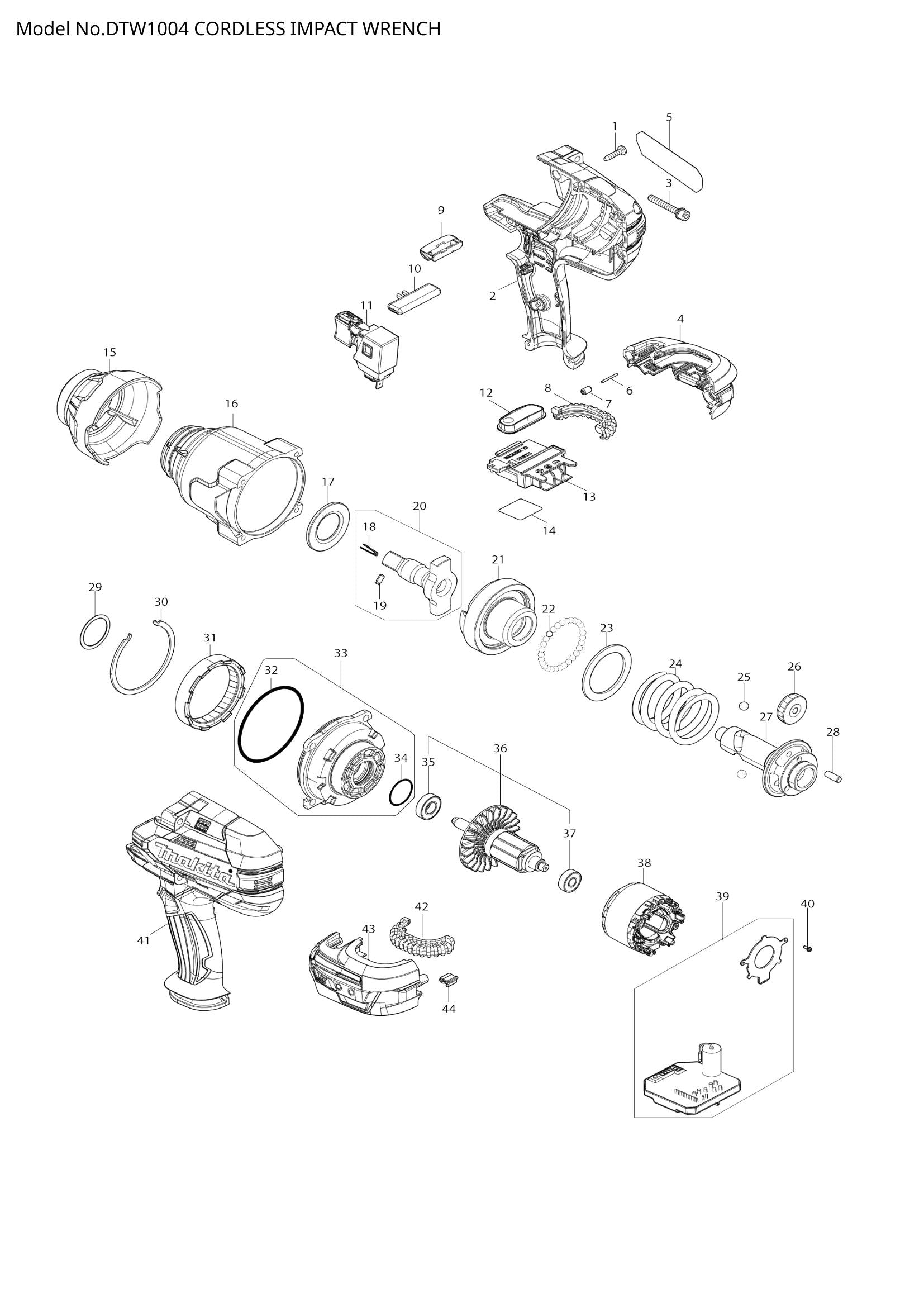 DTW1004 exploded view