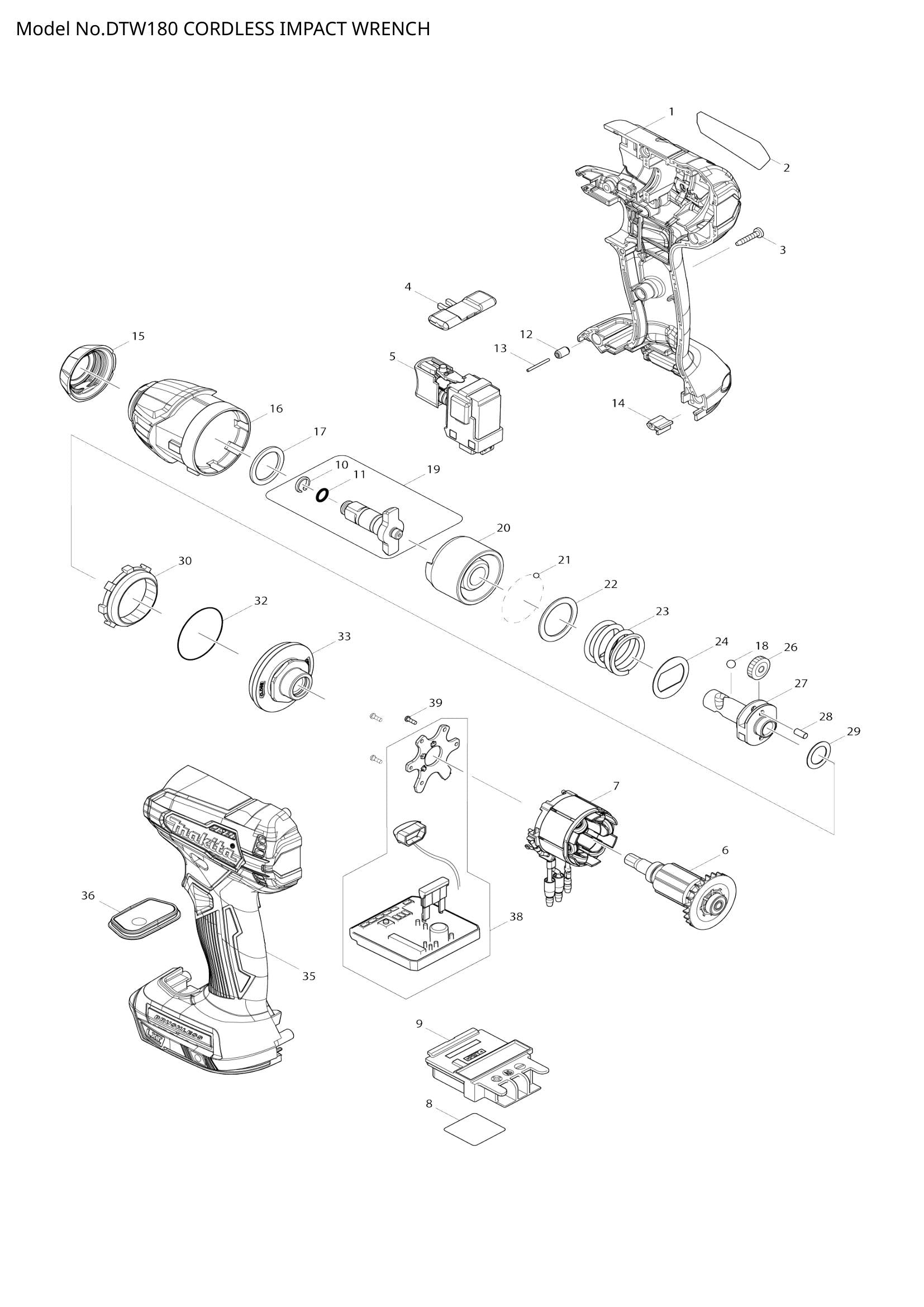 DTW180 exploded view